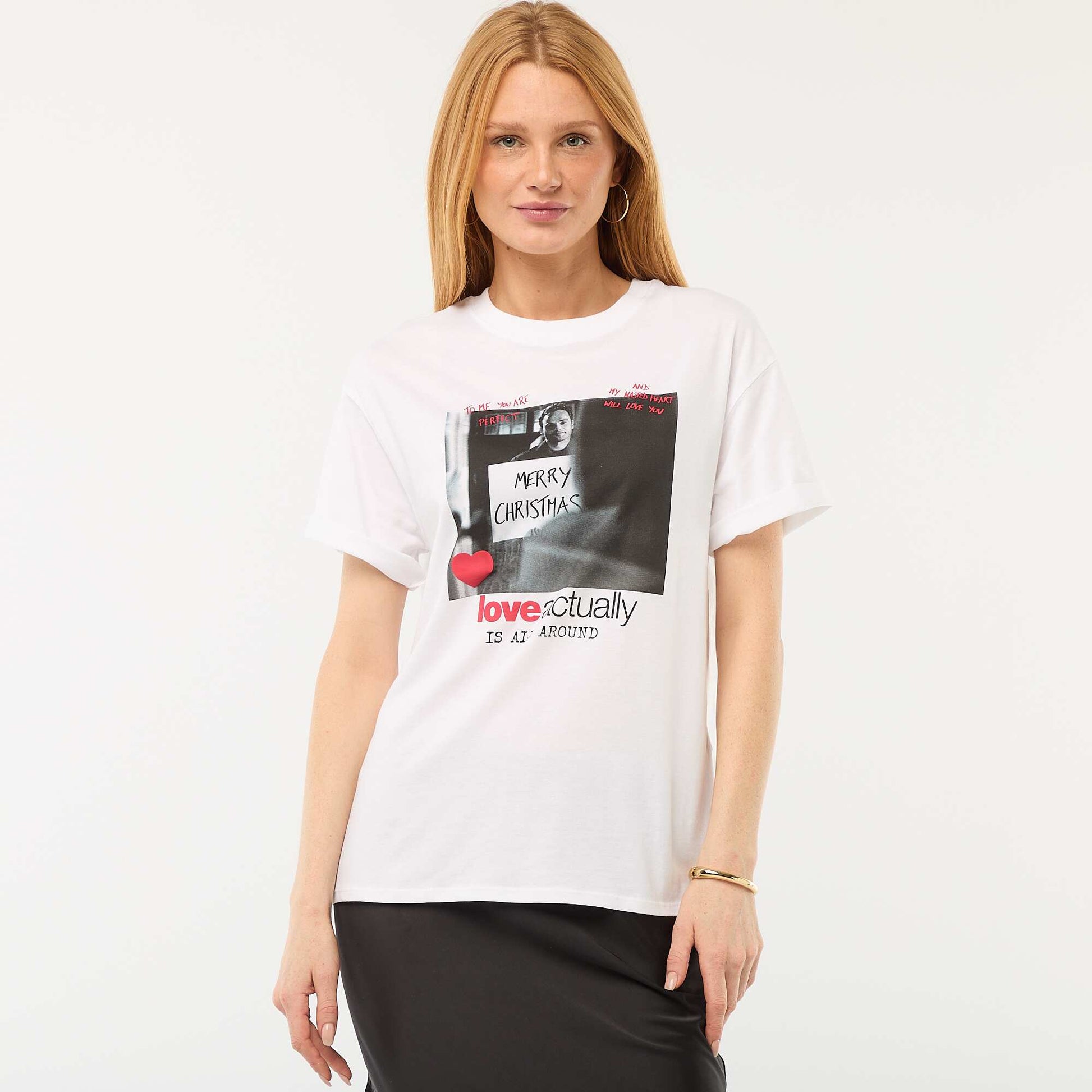T-shirt 'Love Actually' à manches courtes BLANC