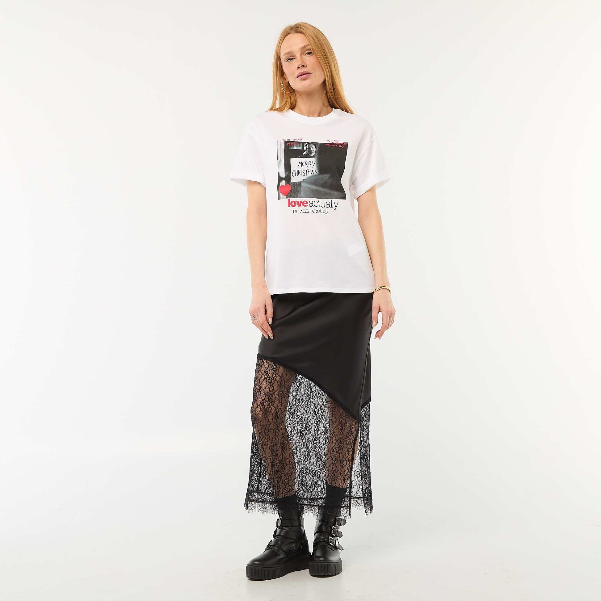 T-shirt 'Love Actually' à manches courtes BLANC