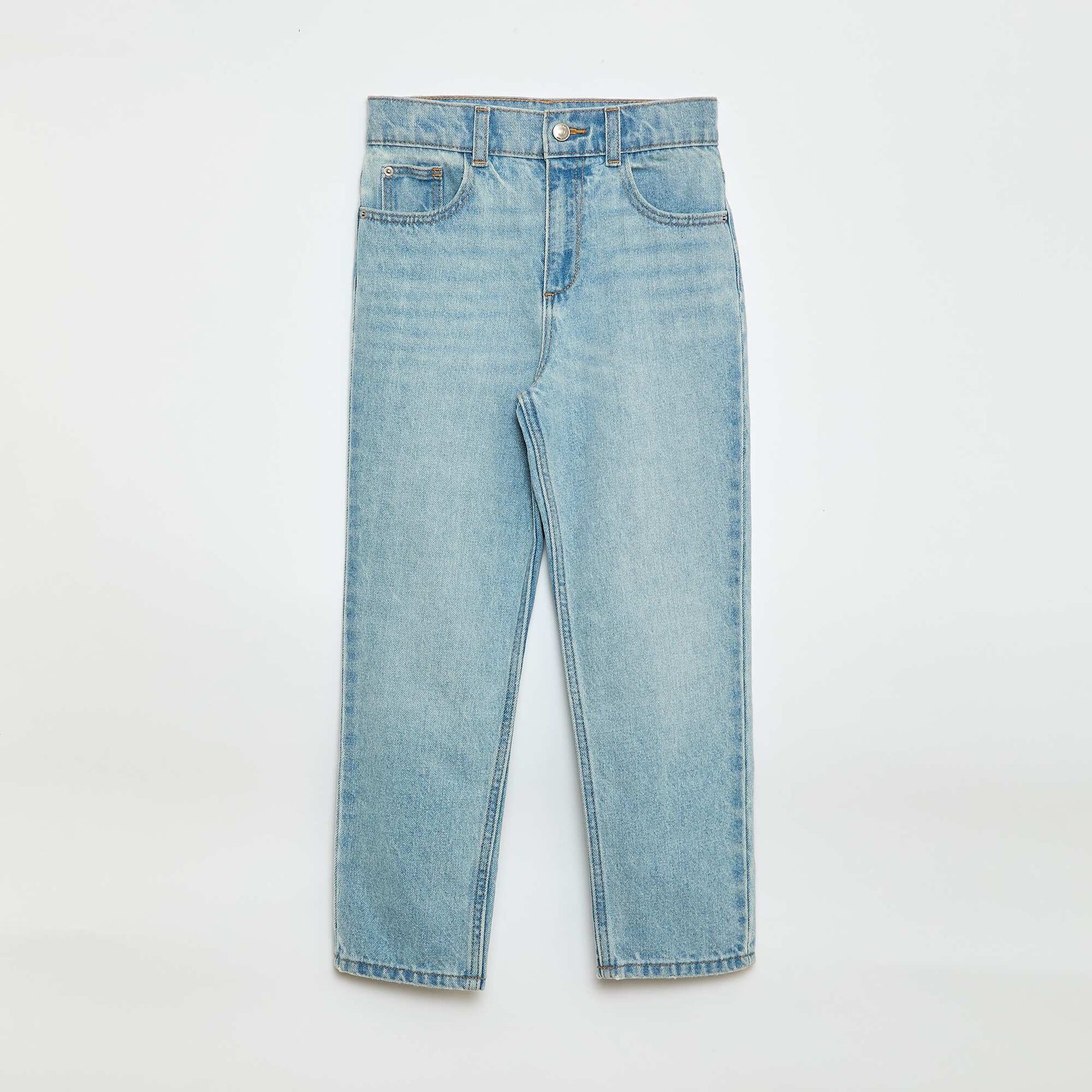 Pantalon en denim à taille haute BLEU