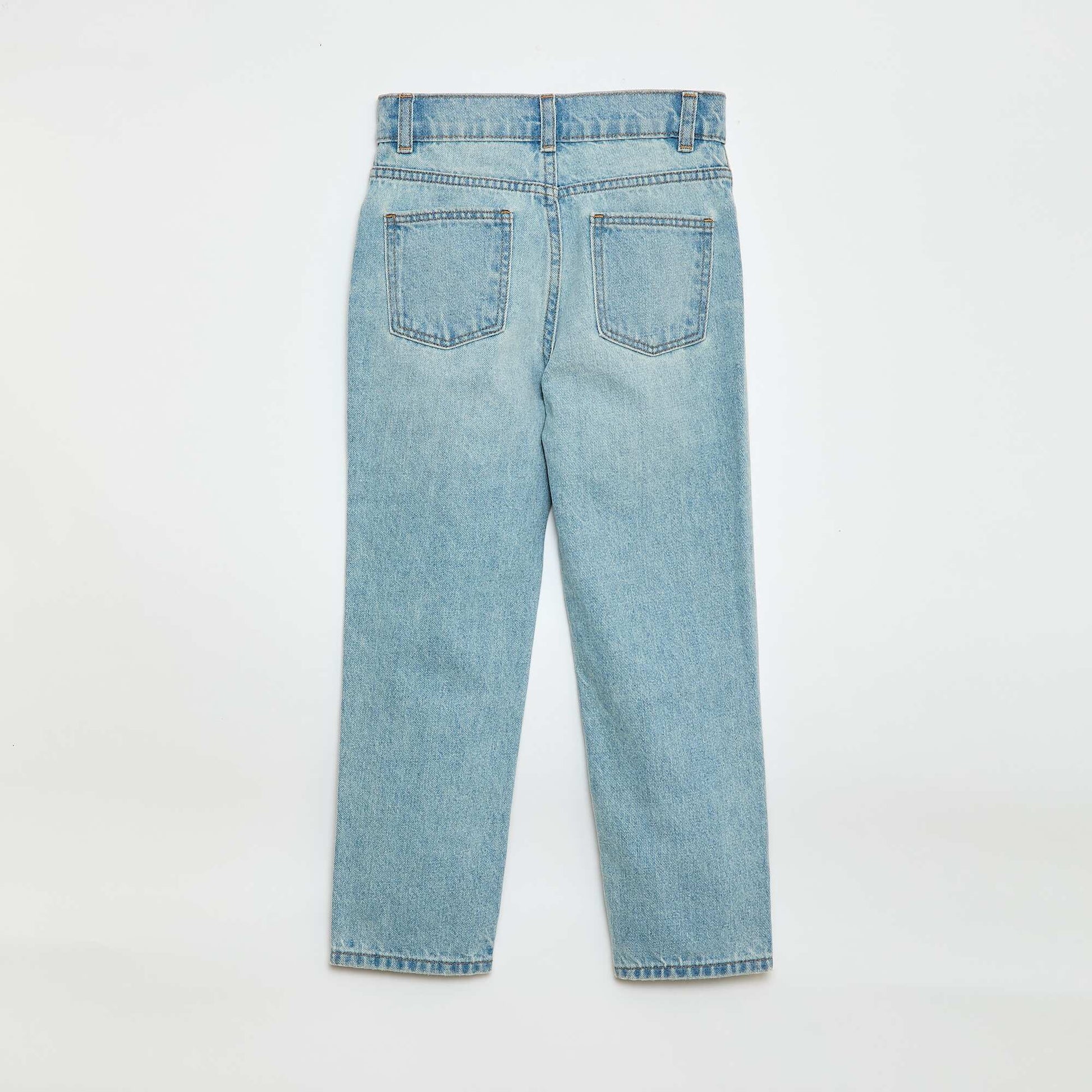 Pantalon en denim à taille haute BLEU