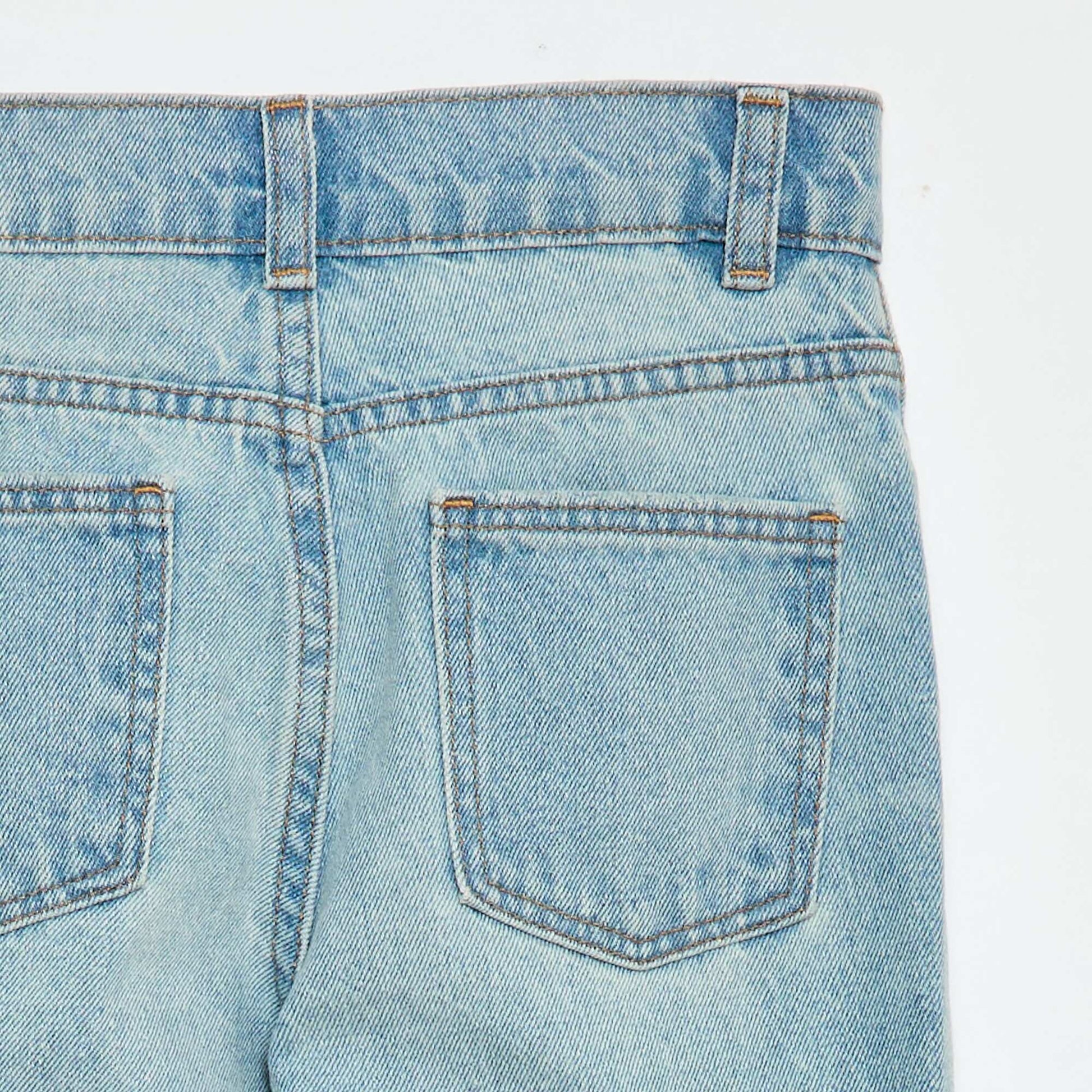 Pantalon en denim à taille haute BLEU
