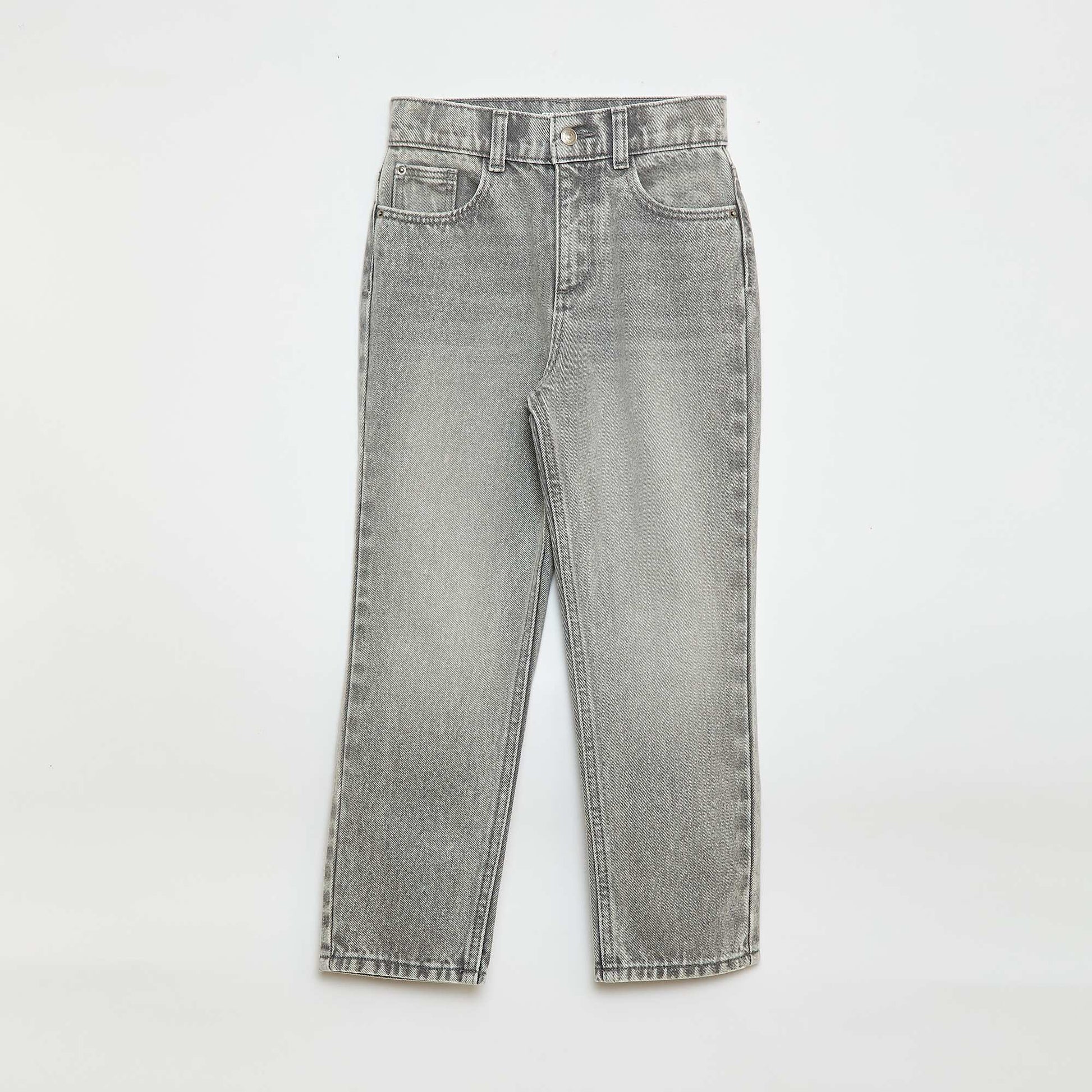 Pantalon en denim à taille haute GRIS