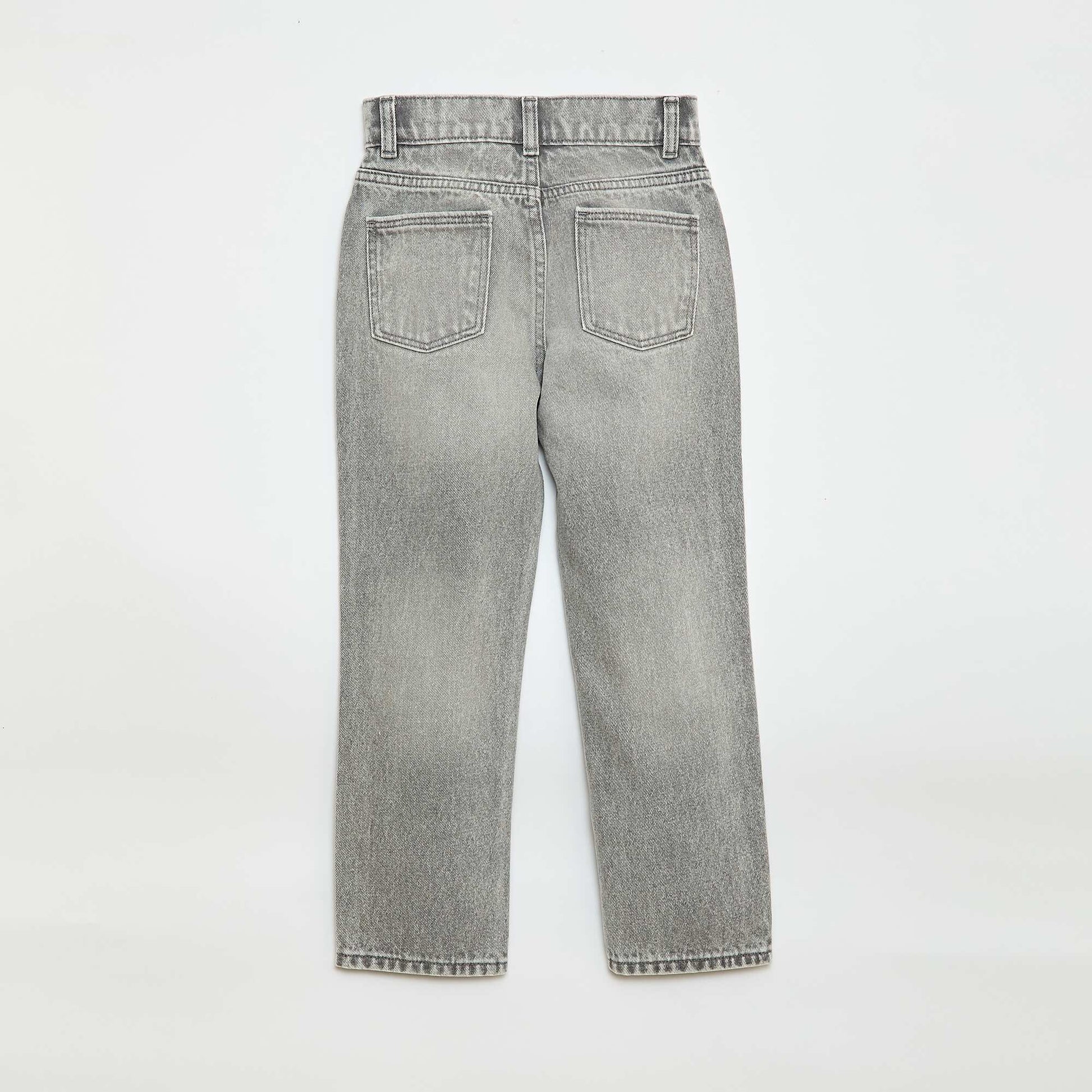 Pantalon en denim à taille haute GRIS