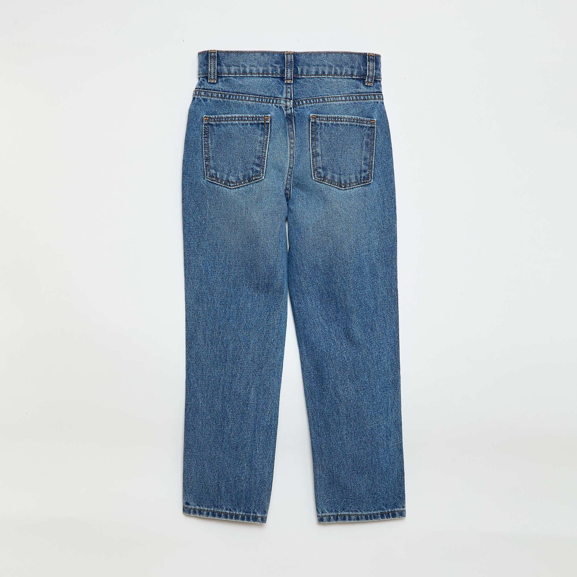 Pantalon en denim à taille haute BLEU