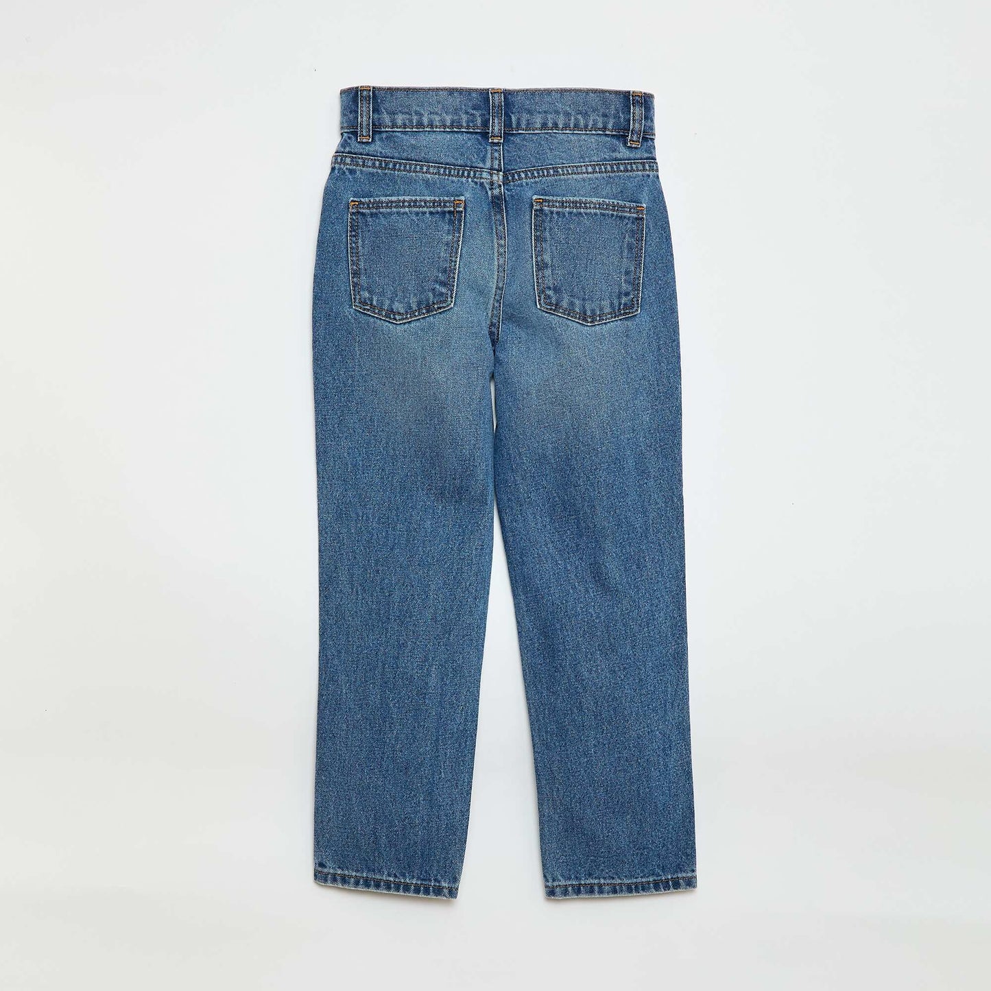 Pantalon en denim à taille haute BLEU