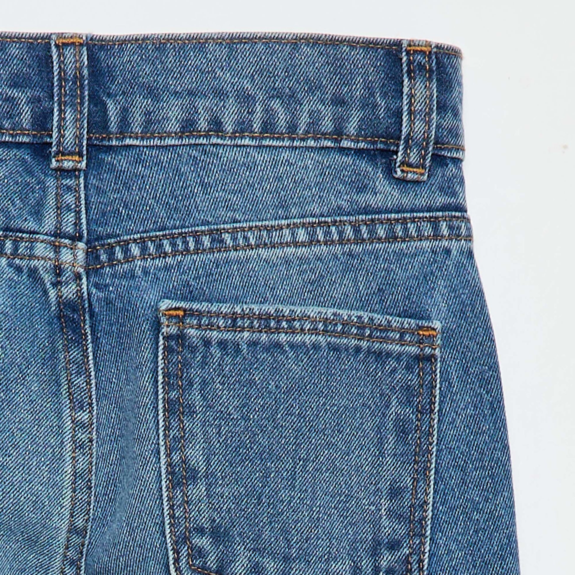 Pantalon en denim à taille haute BLEU