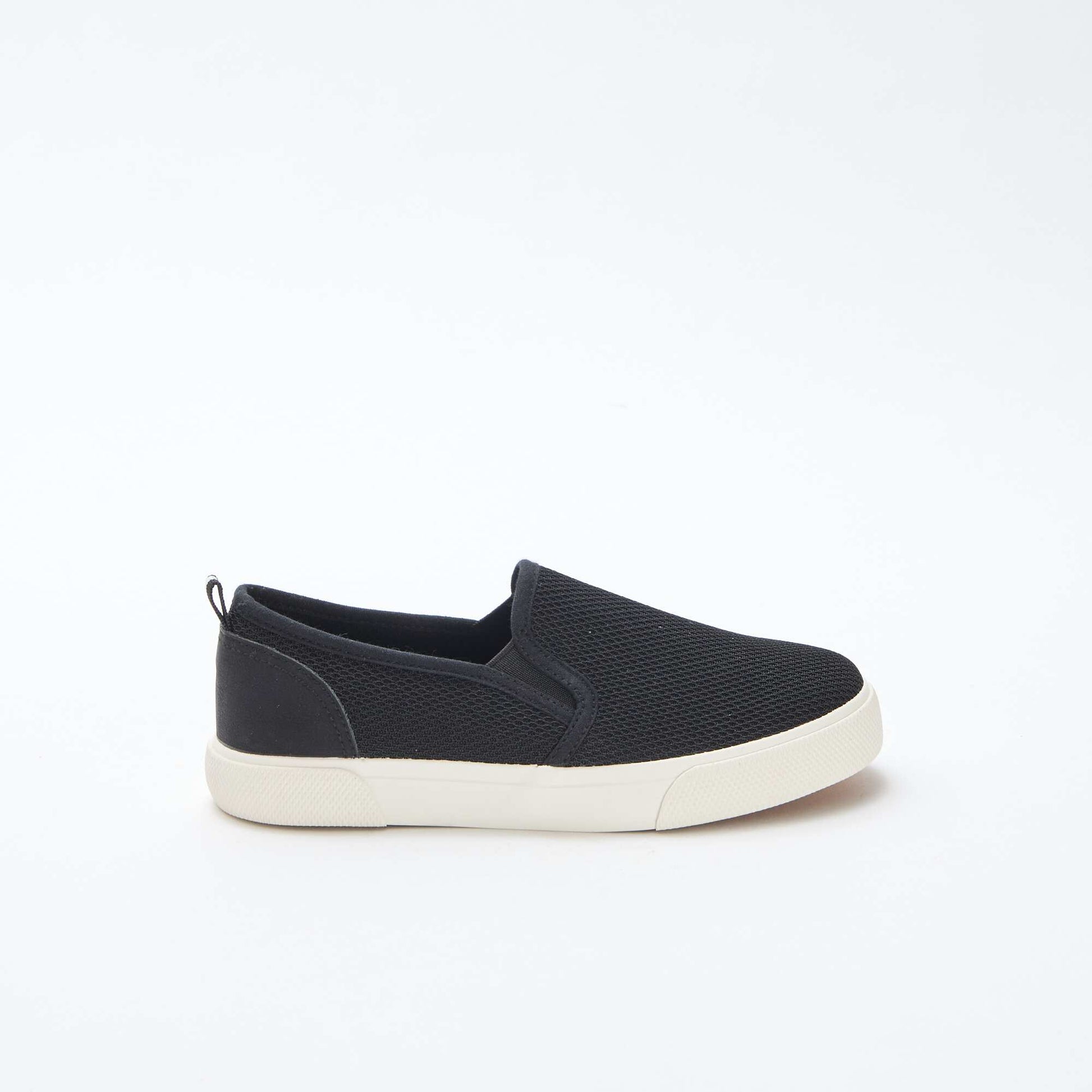 Baskets basses slip-on en mesh uni NOIR