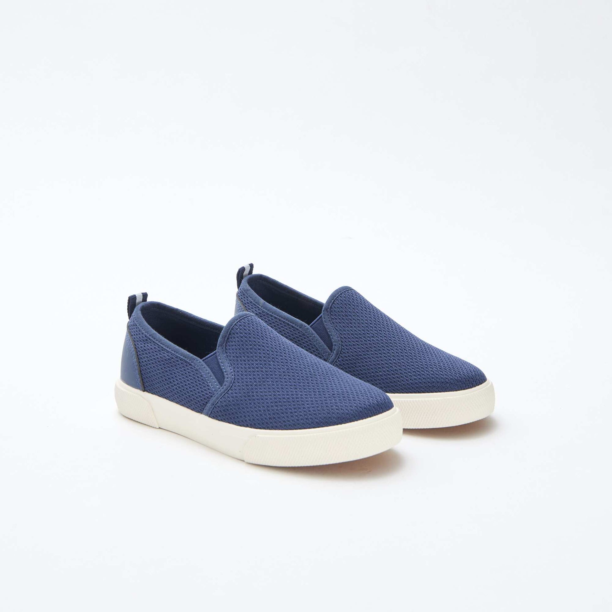 Baskets basses slip-on en mesh uni BLEU