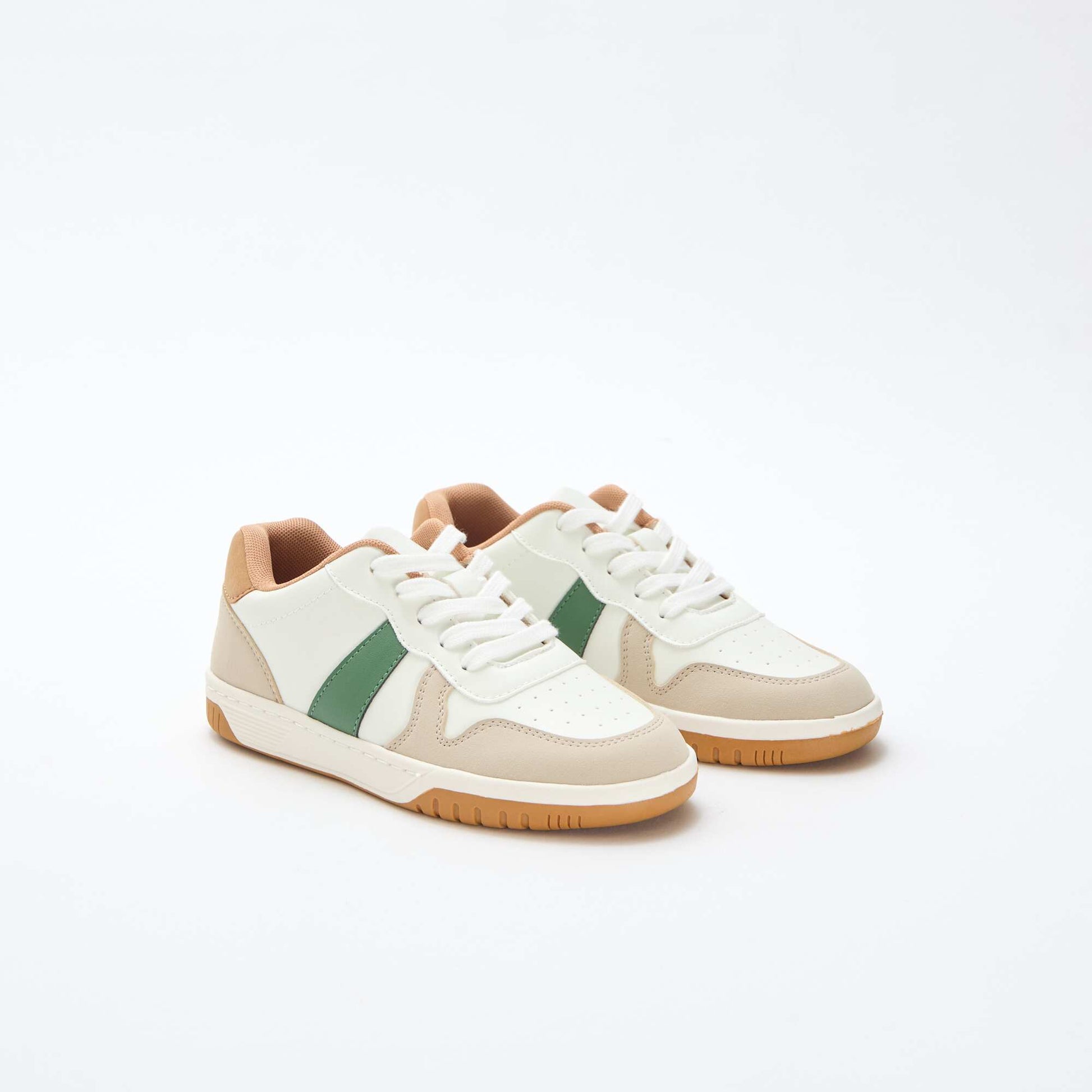 Baskets basses renforcées tricolore BLANC