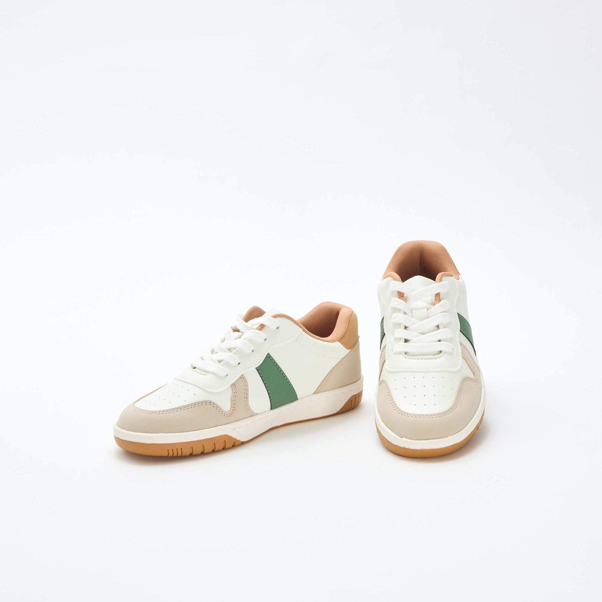 Baskets basses renforcées tricolore BLANC