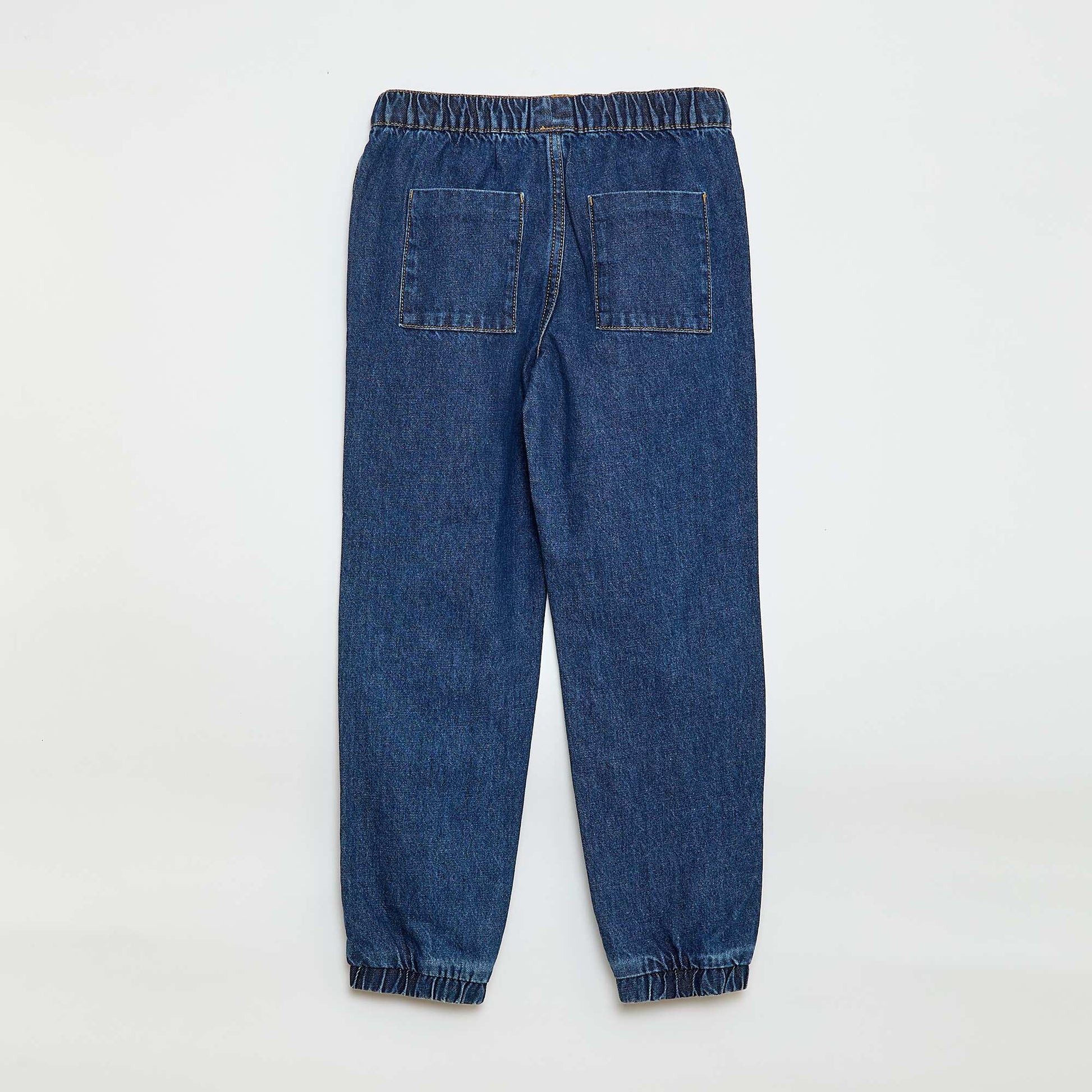 Pantalon denim coupe jogger BLEU
