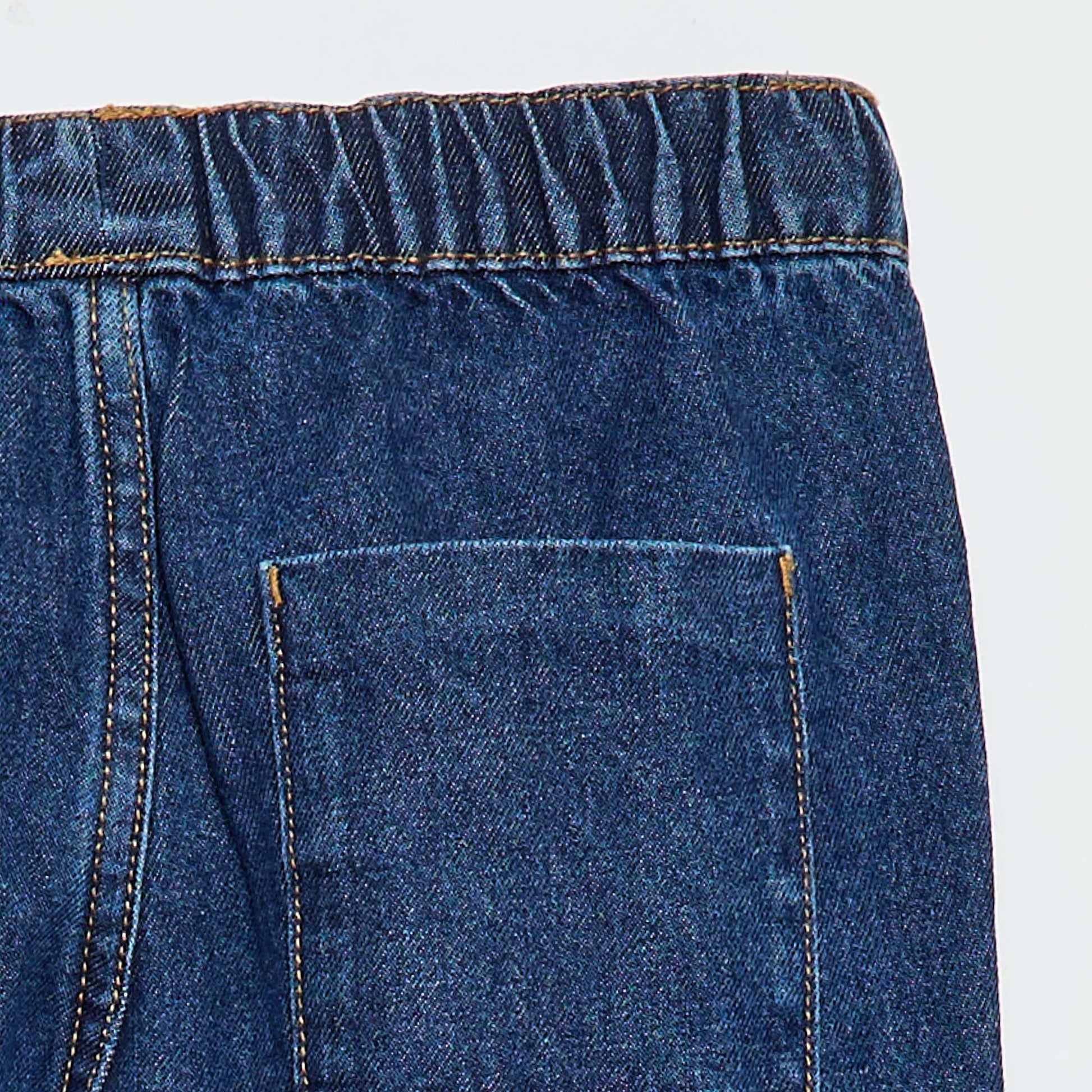 Pantalon denim coupe jogger BLEU