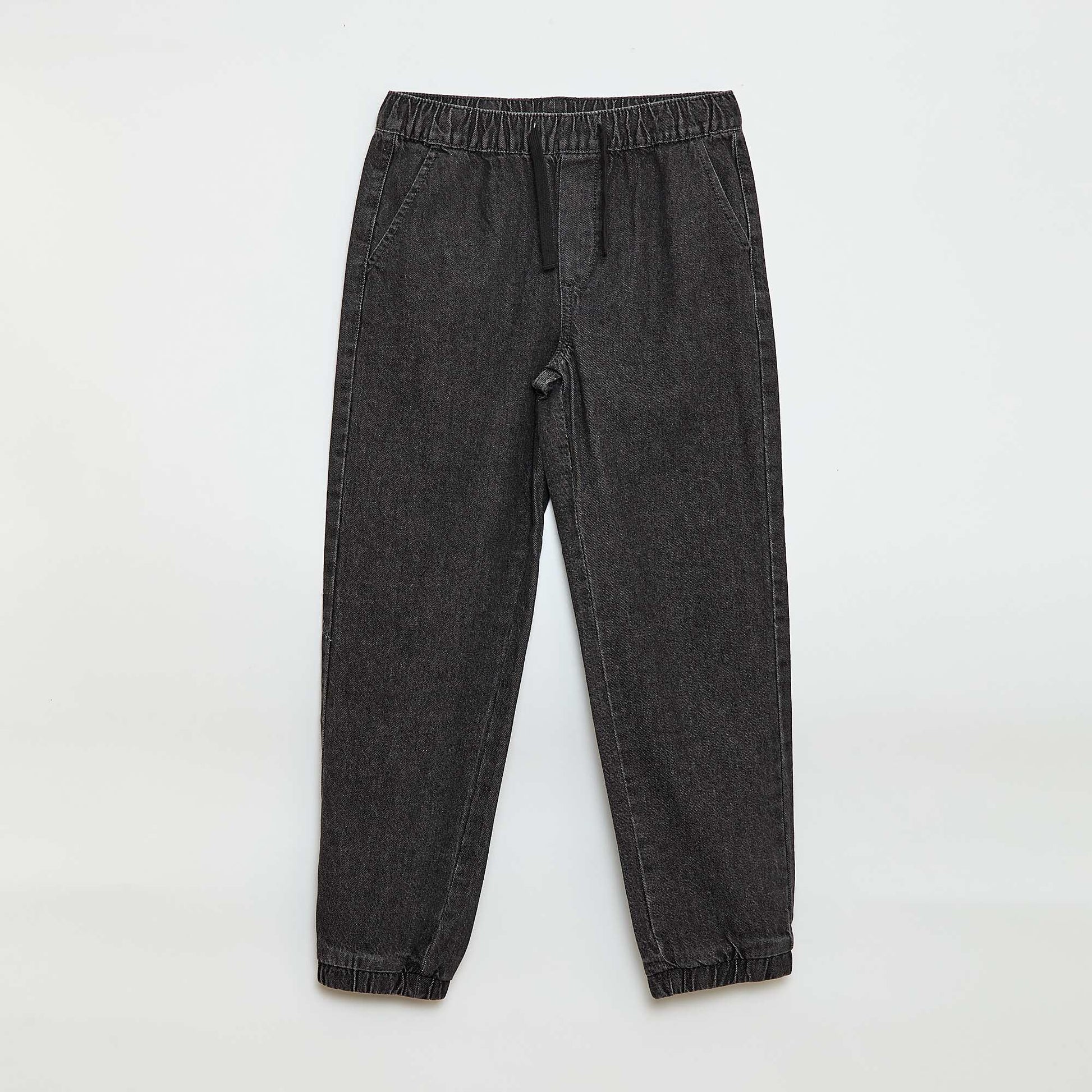 Pantalon denim coupe jogger GRIS
