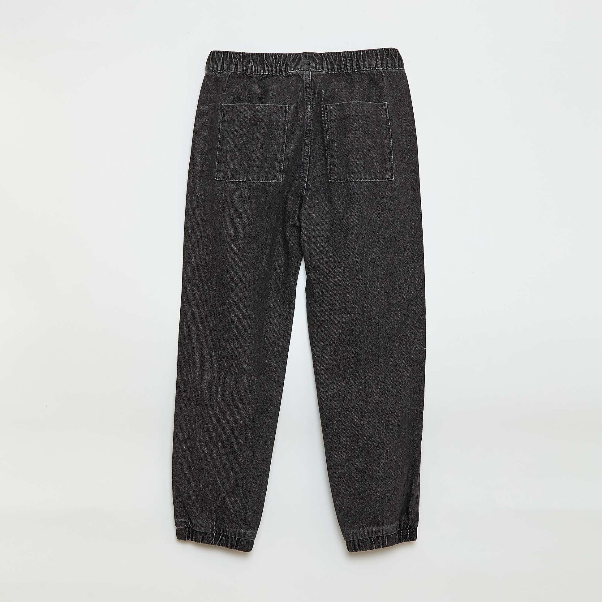 Pantalon denim coupe jogger GRIS
