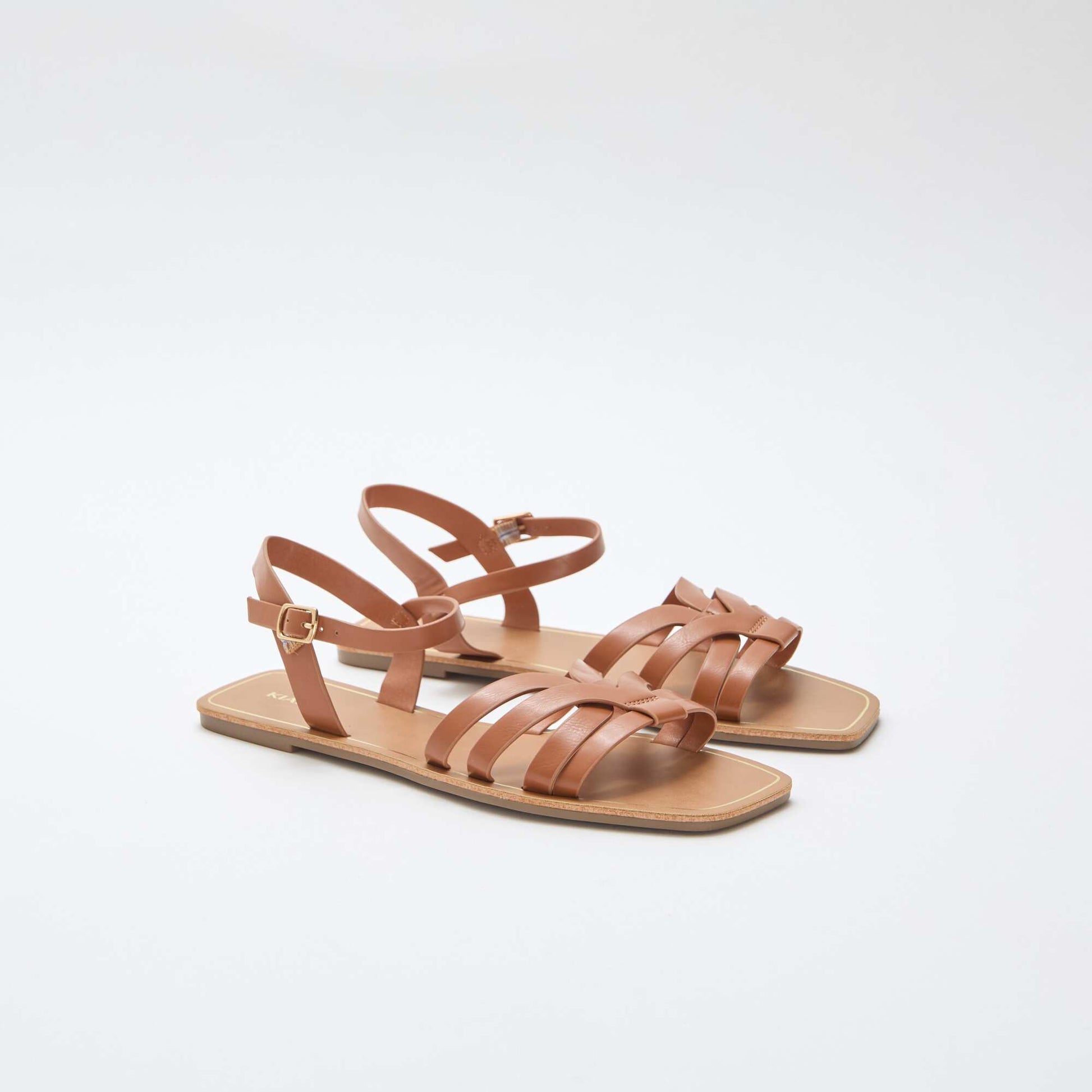 Sandales en bride croisée MARRON