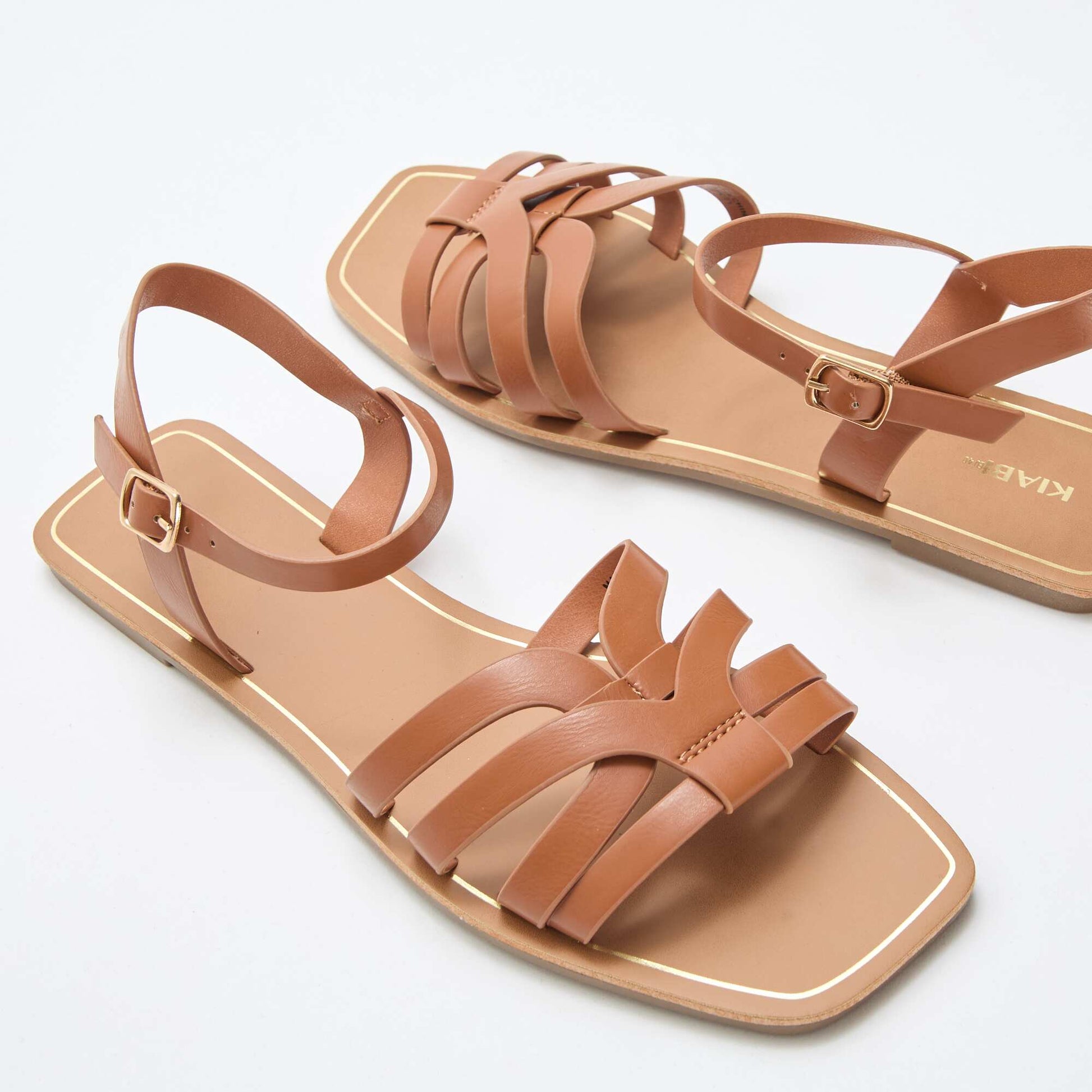 Sandales en bride croisée MARRON