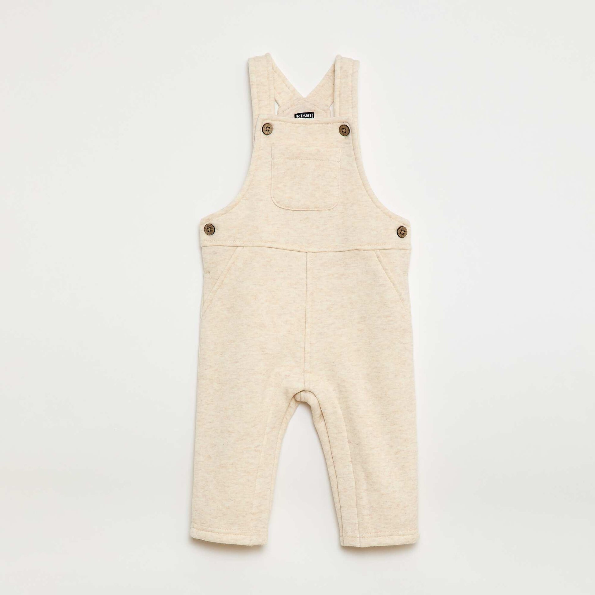 Salopette longue uni en molleton BEIGE