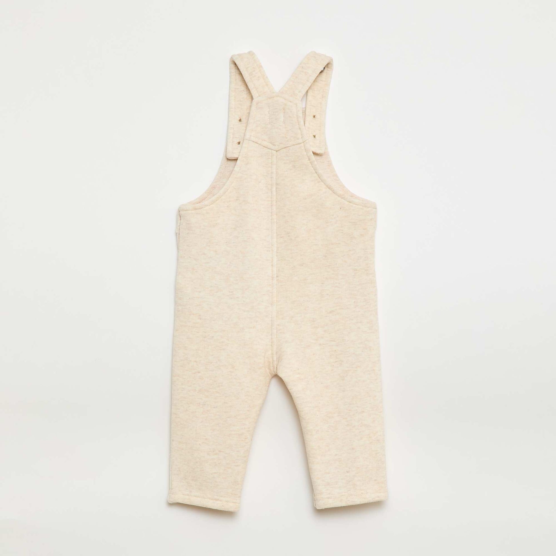 Salopette longue uni en molleton BEIGE