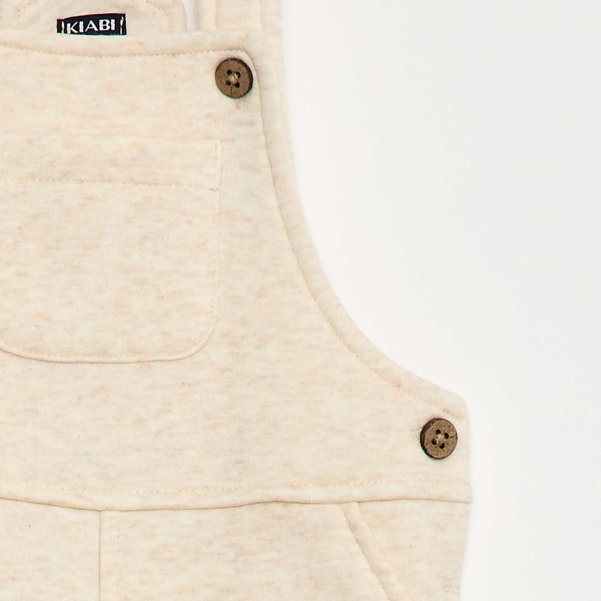 Salopette longue uni en molleton BEIGE