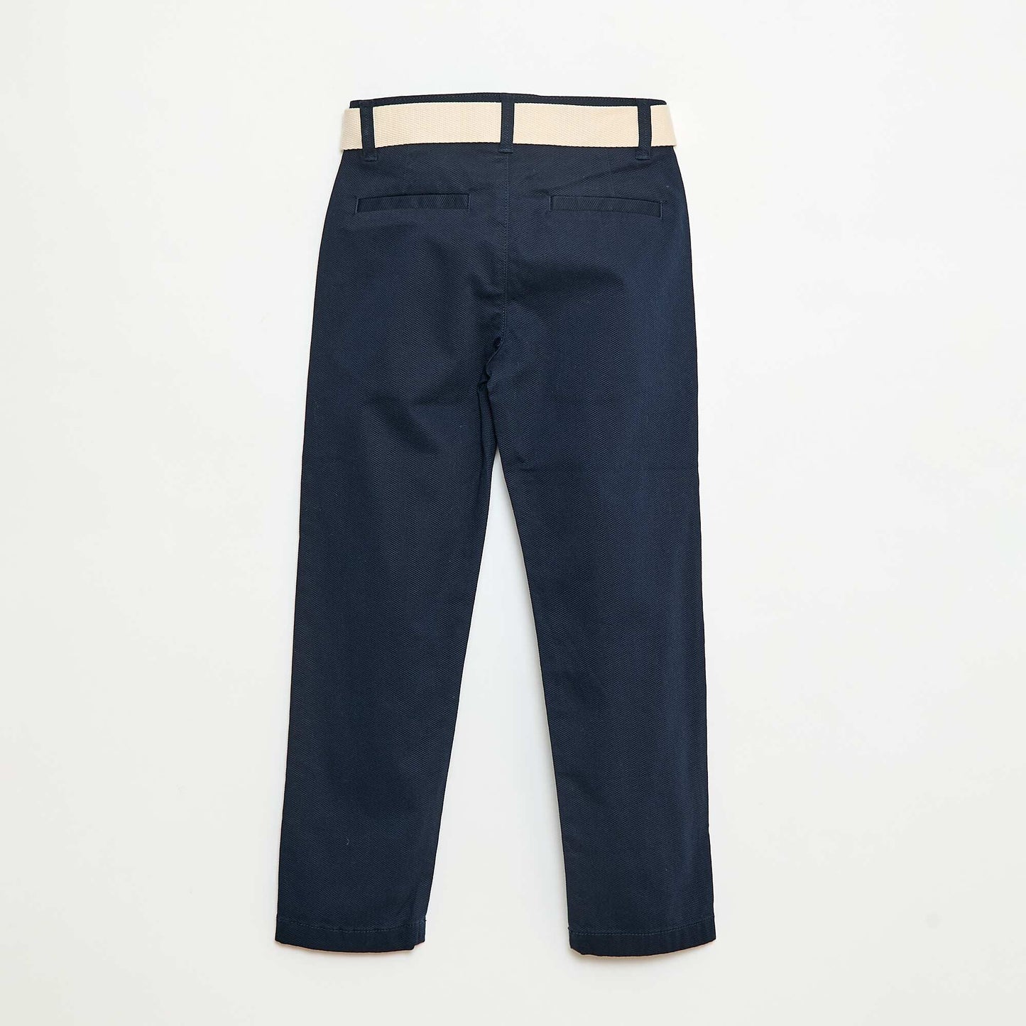 Pantalon chino en twill avec ceinture - 2 pièces BLEU