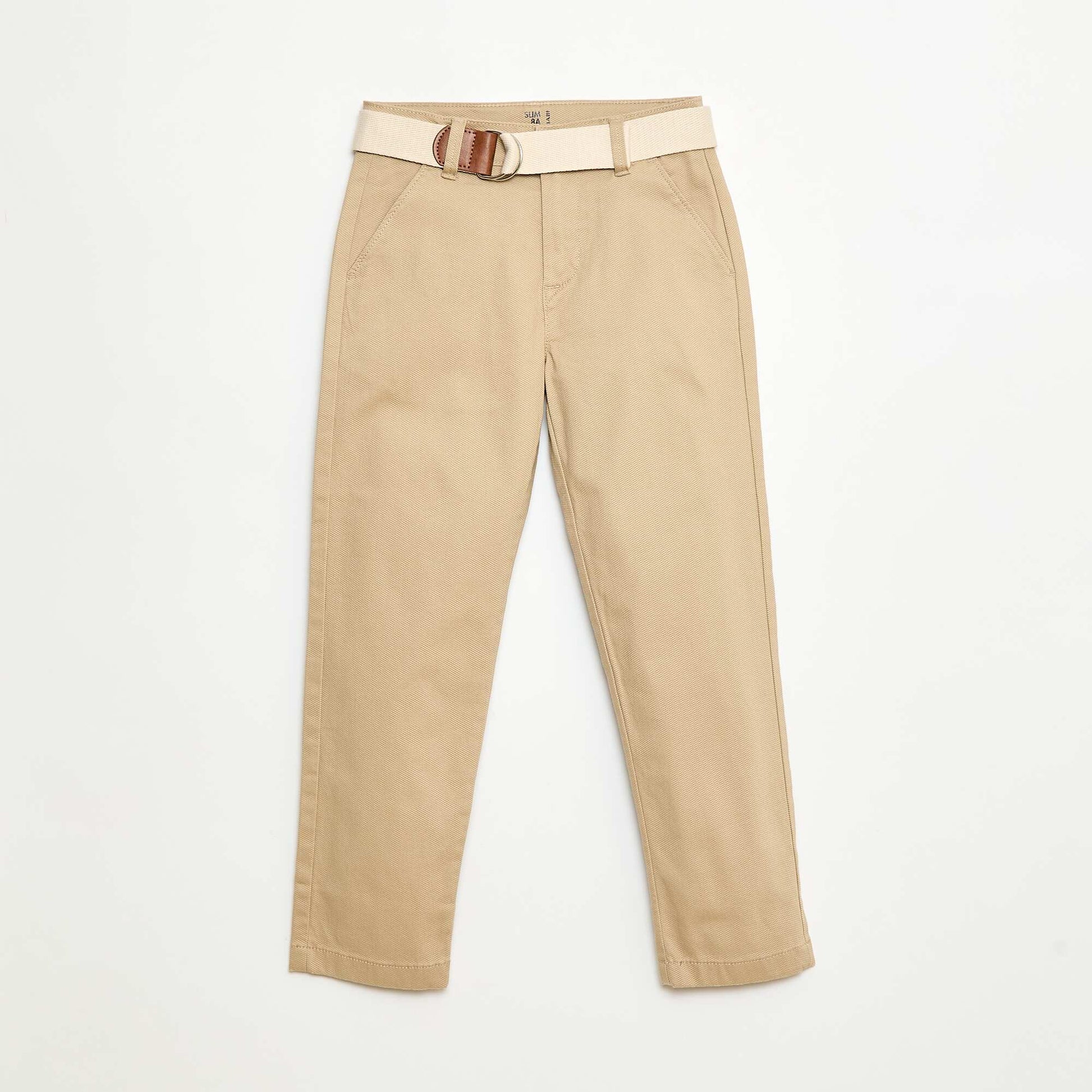 Pantalon chino en twill avec ceinture - 2 pièces BEIGE