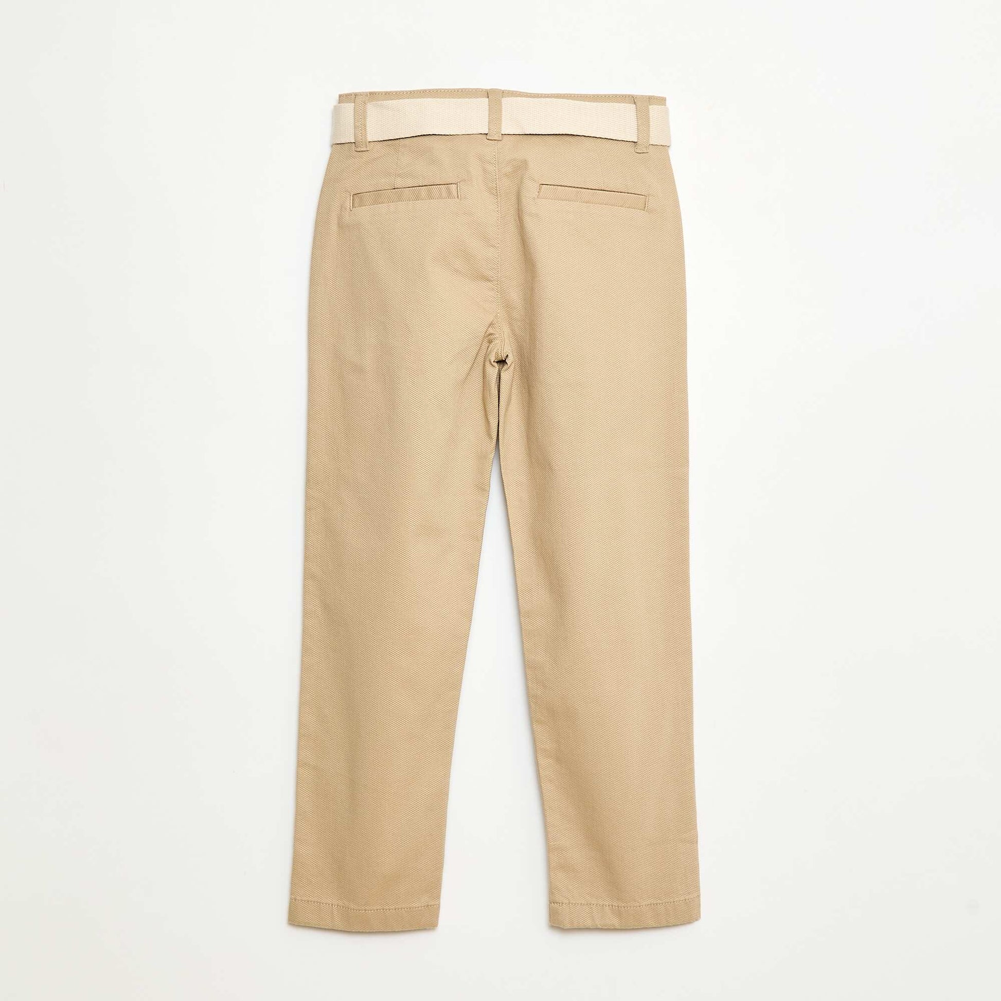 Pantalon chino en twill avec ceinture - 2 pièces BEIGE