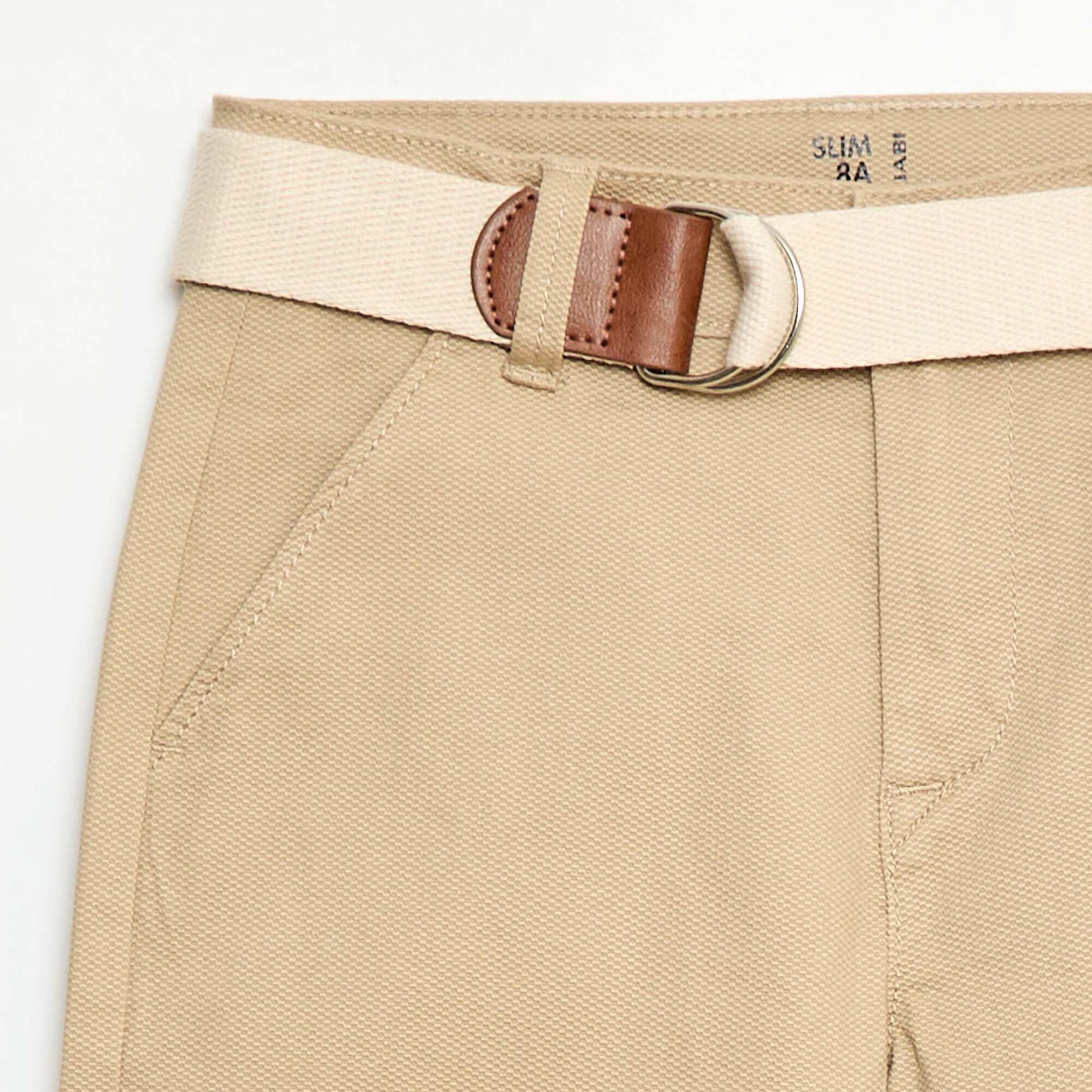 Pantalon chino en twill avec ceinture - 2 pièces BEIGE