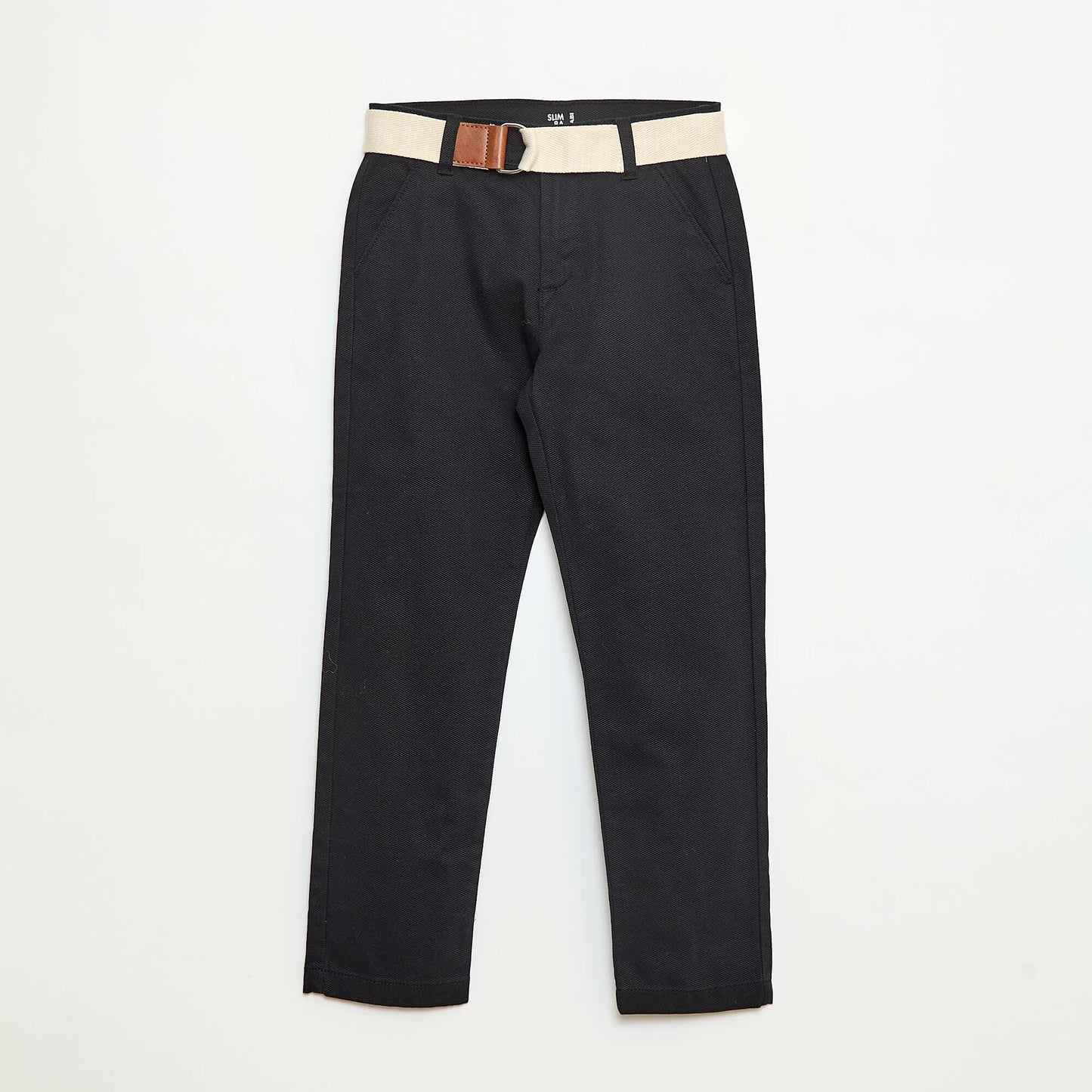 Pantalon chino en twill avec ceinture - 2 pièces NOIR