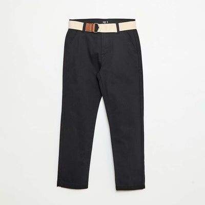 Pantalon chino en twill avec ceinture - 2 pièces NOIR