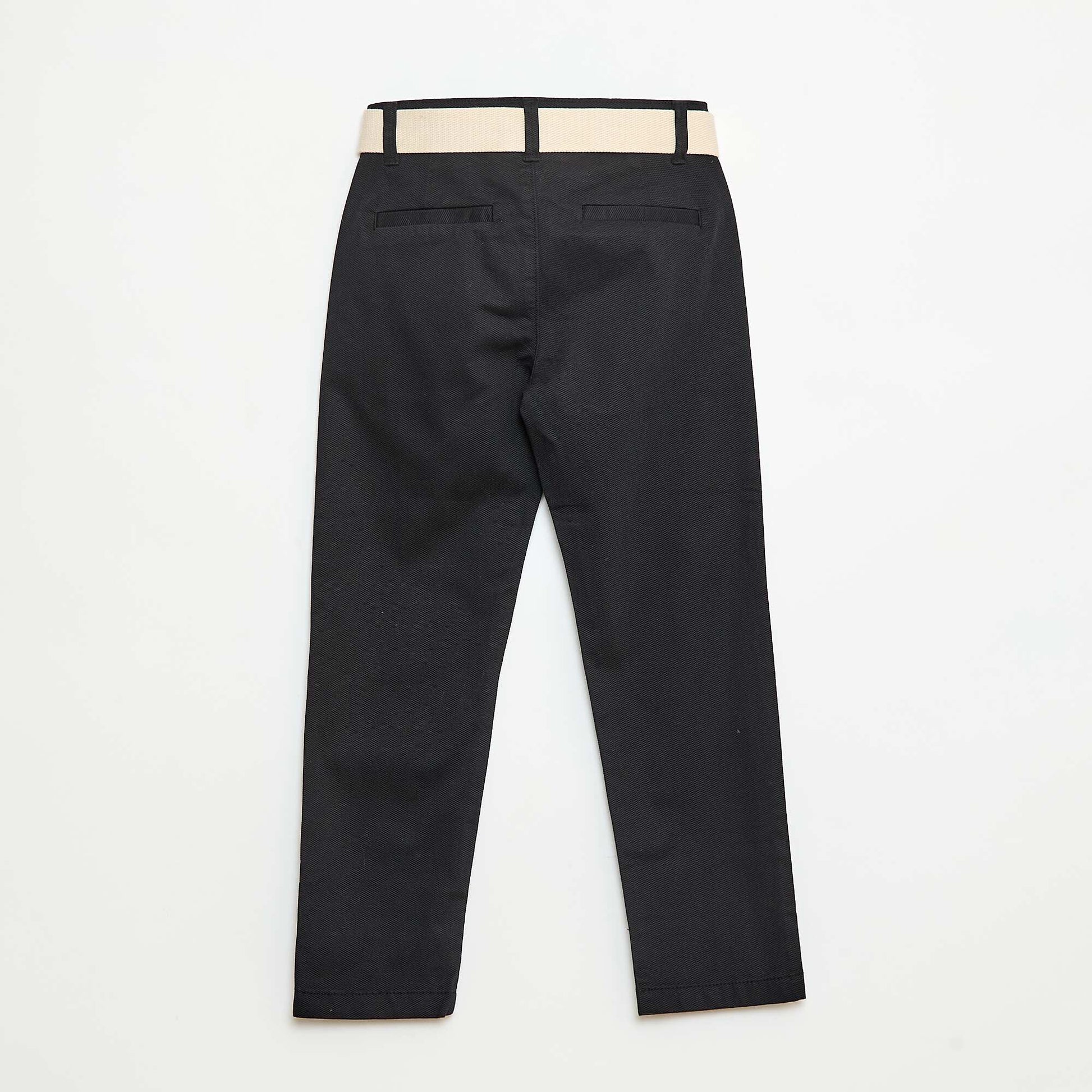 Pantalon chino en twill avec ceinture - 2 pièces NOIR