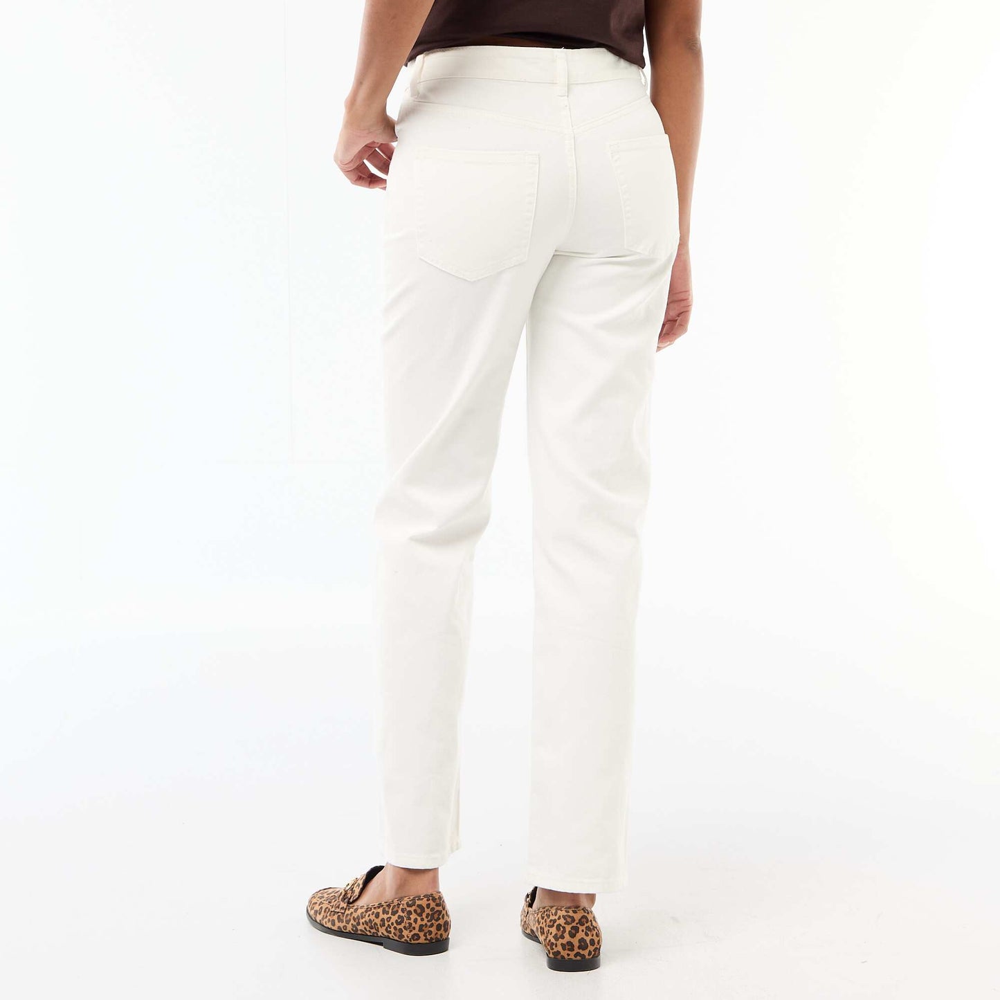 Jean straight denim en coton BLANC