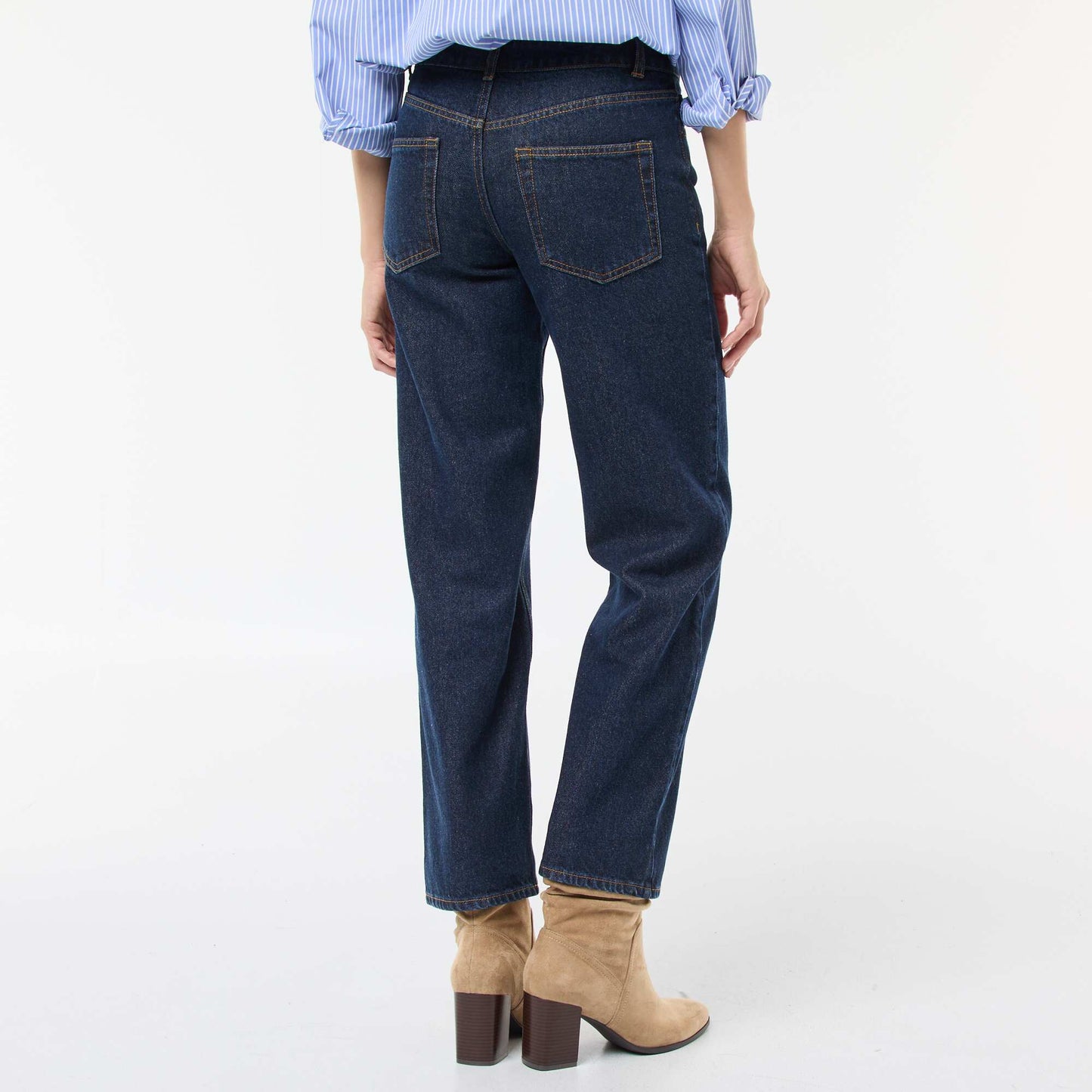 Jean straight regular fit en coton - L28 BLEU