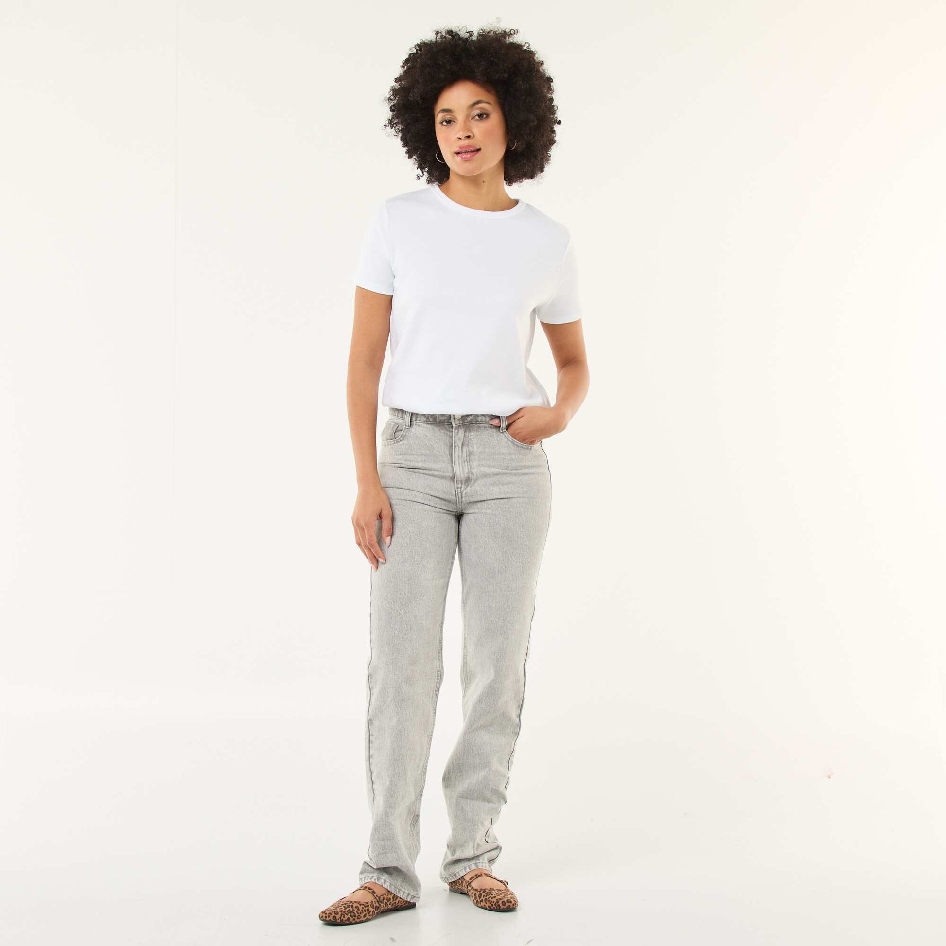 Jean straight regular fit - L28 GRIS