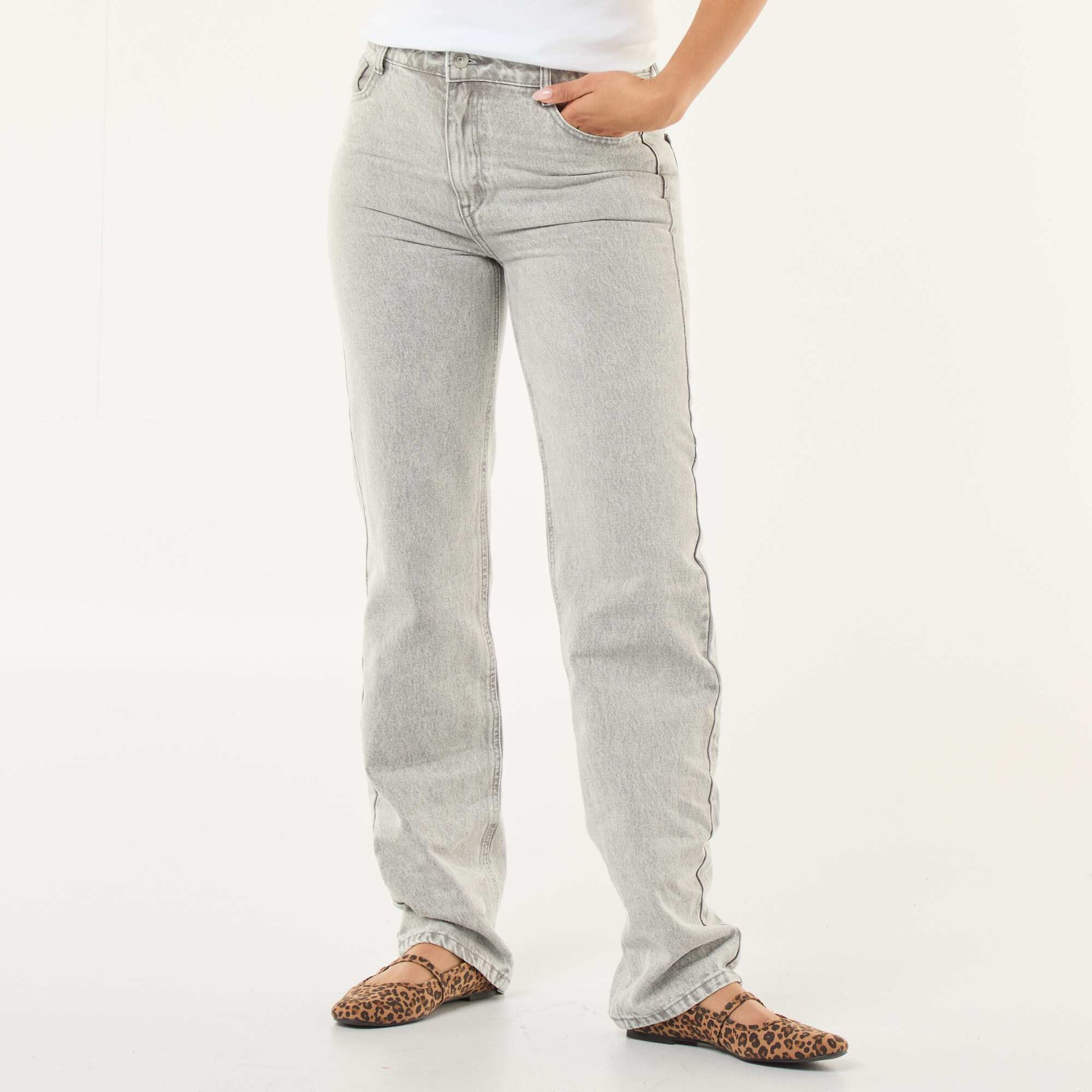 Jean straight regular fit - L28 GRIS