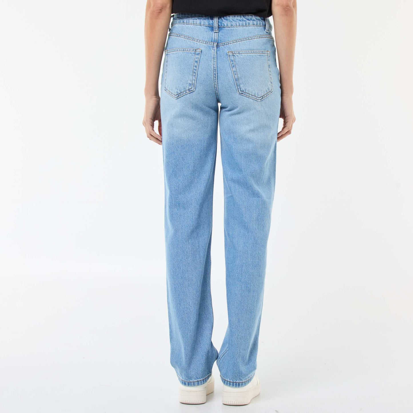 Jean straight / coupe droite à taille haute - L32 BLEU