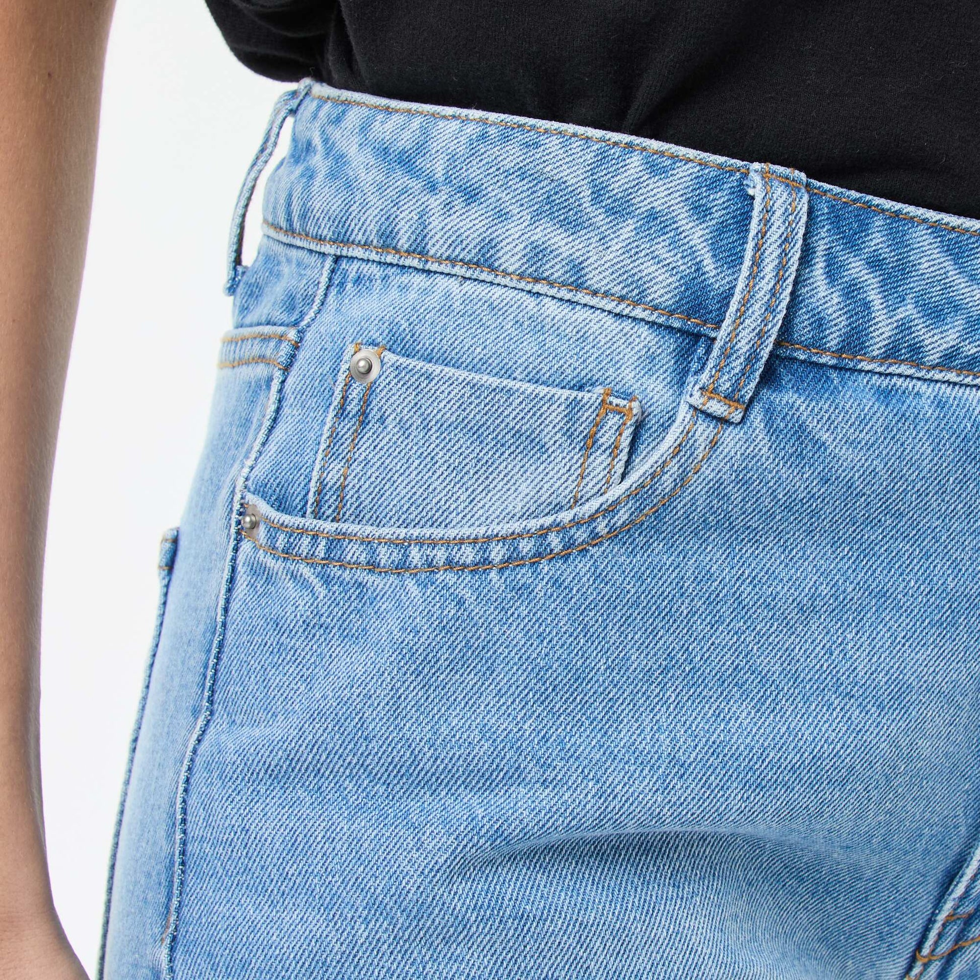 Jean straight / coupe droite à taille haute - L32 BLEU