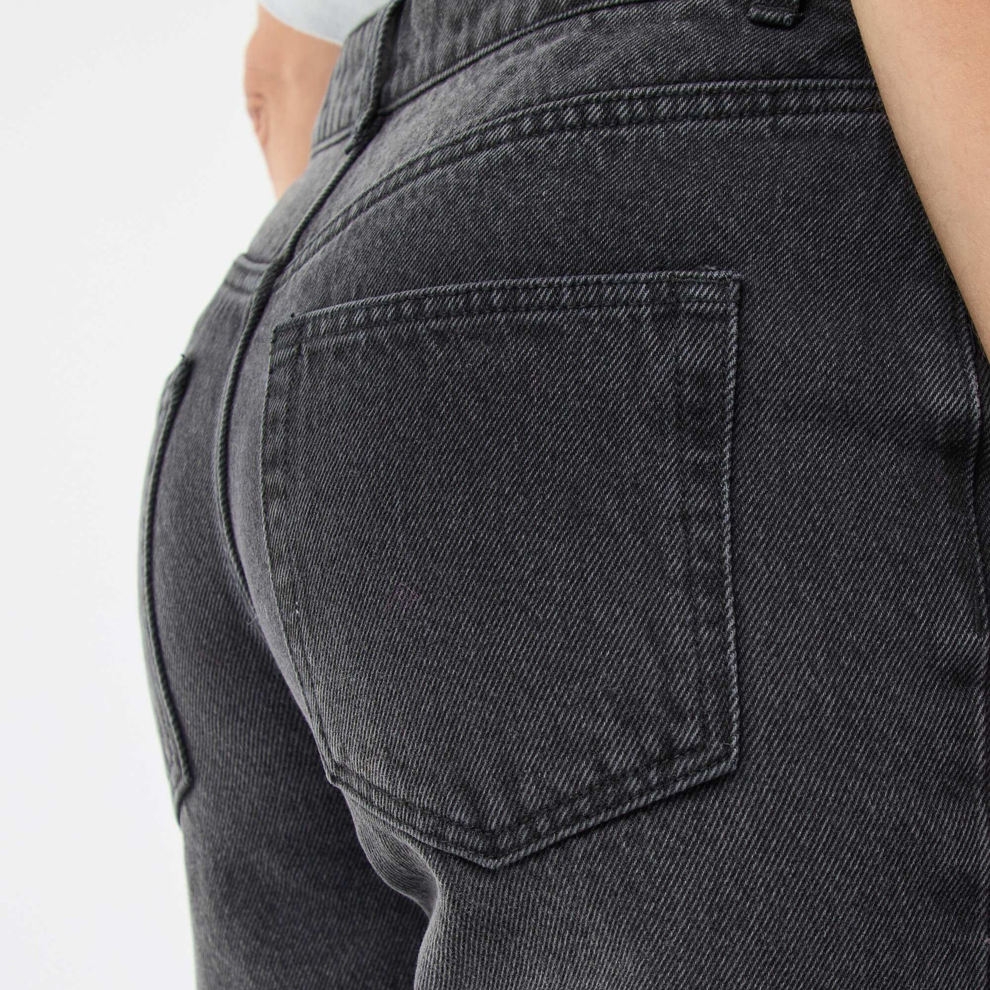 Pantalon denim regular en coton - L34 NOIR