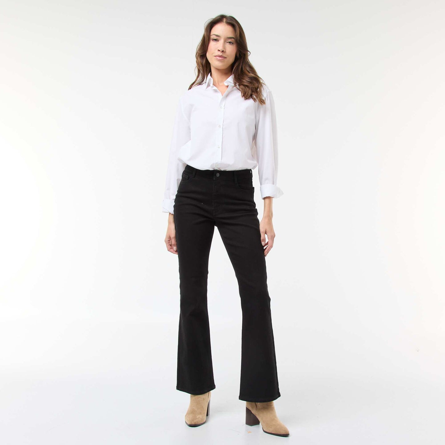 Jean coupe flare/bootcut à taille haute NOIR