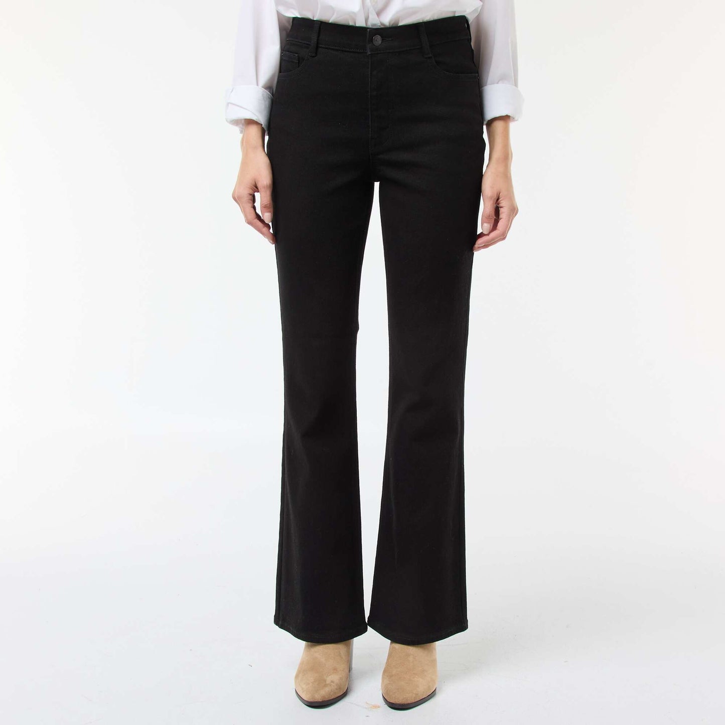 Jean coupe flare/bootcut à taille haute NOIR