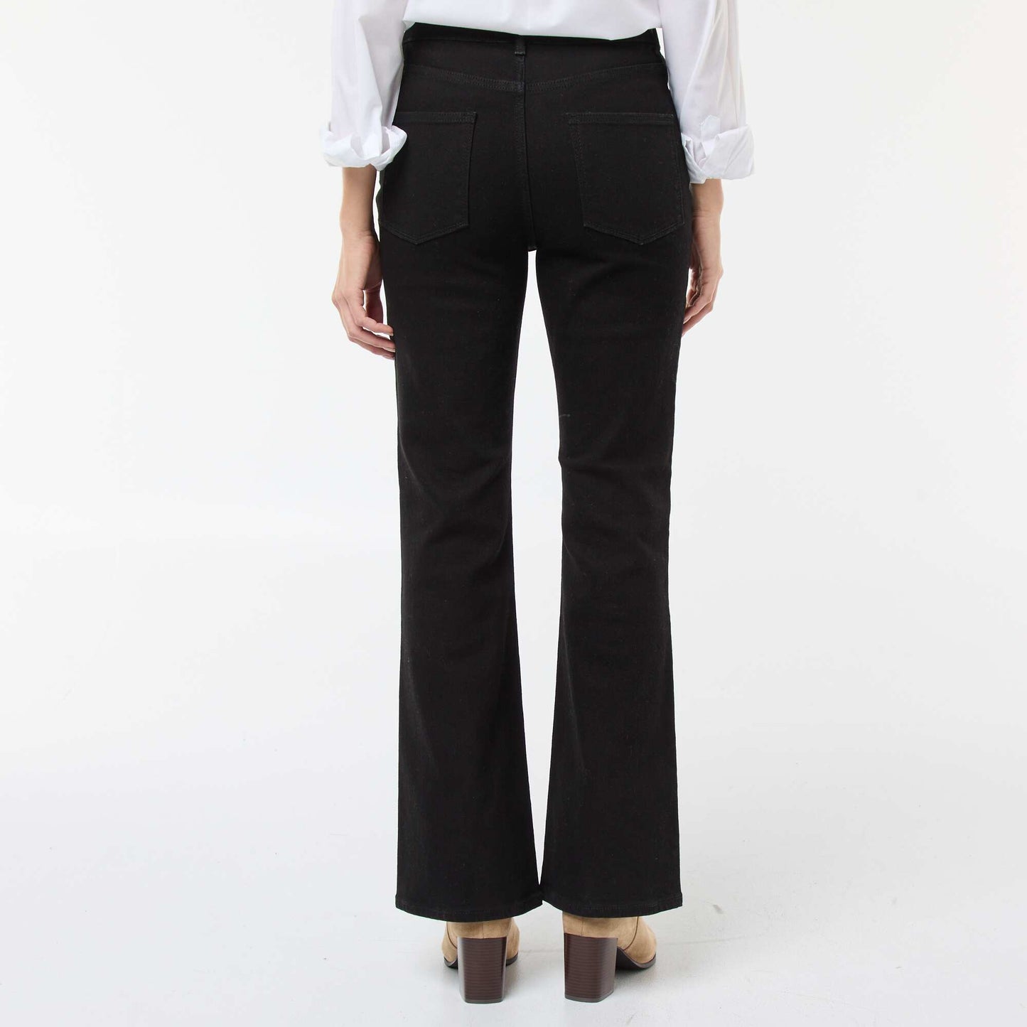 Jean coupe flare/bootcut à taille haute NOIR