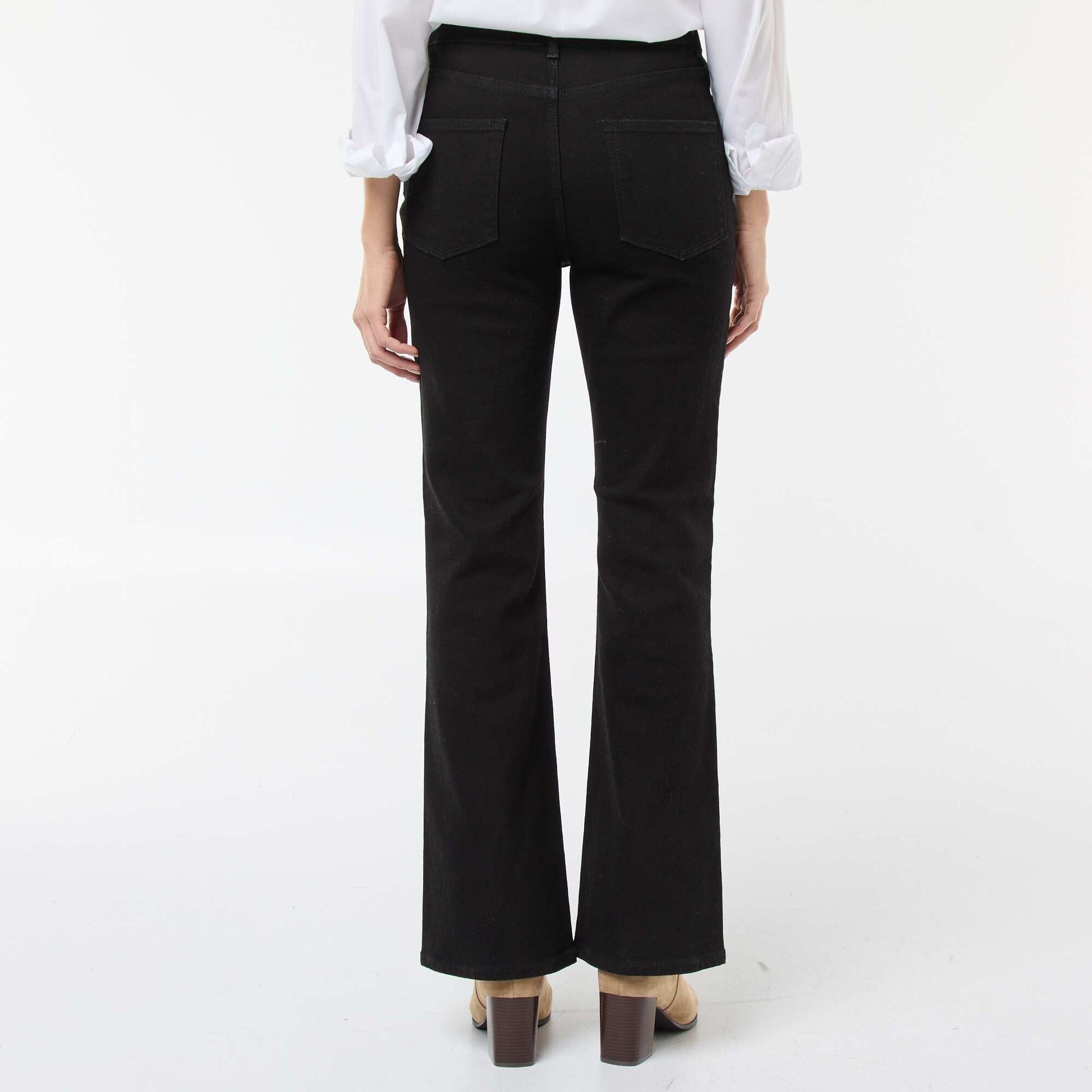 Jean coupe flare/bootcut à taille haute NOIR
