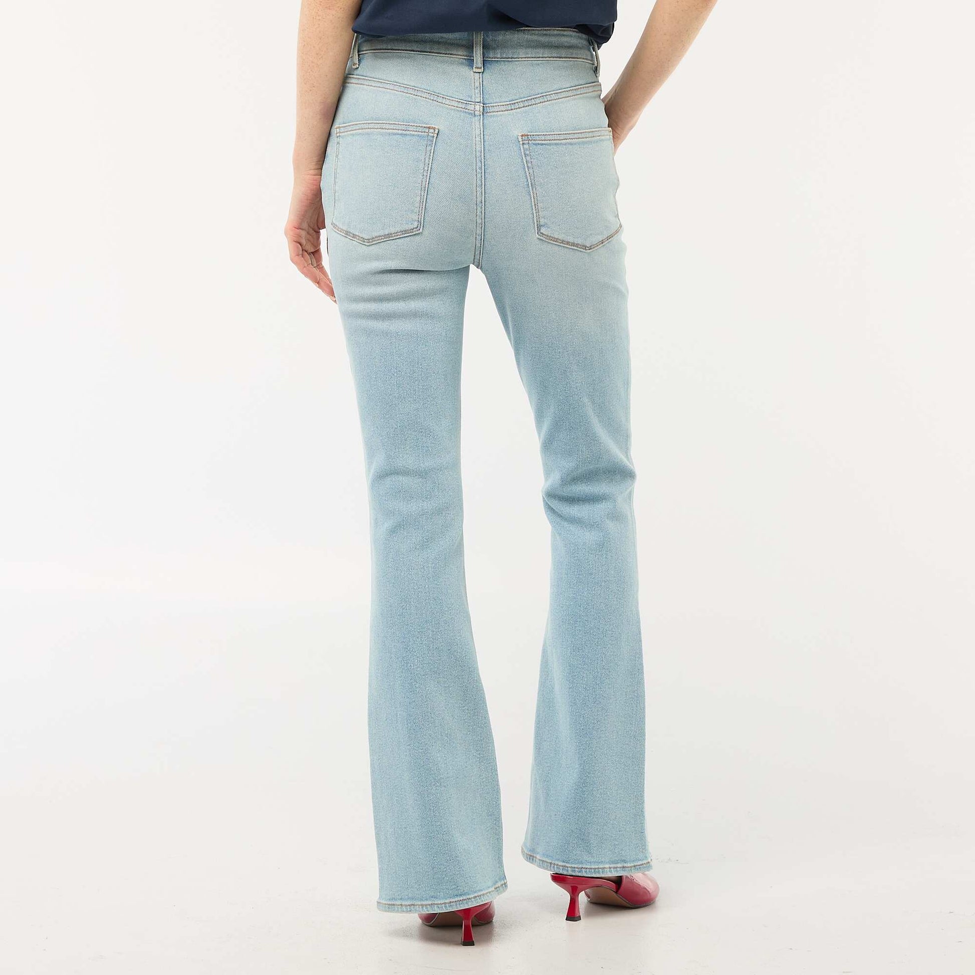 Jean coupe flare/bootcut à taille haute BLEU