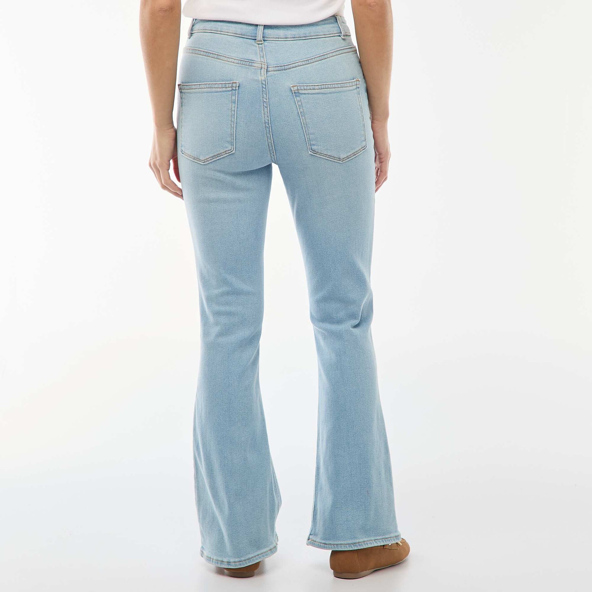 Jean taille haute coupe flare/bootcut  - L28 BLEU