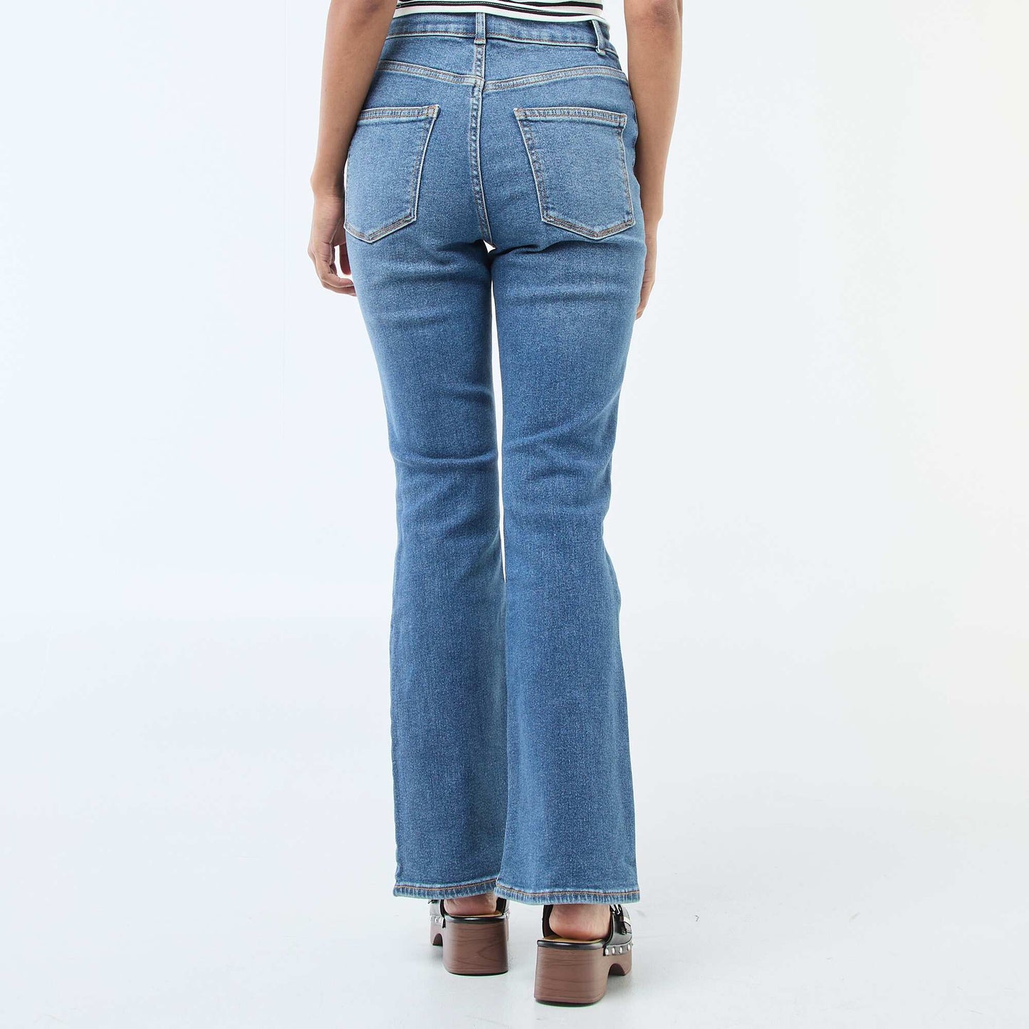 Jean taille haute coupe flare/bootcut  - L28 BLEU