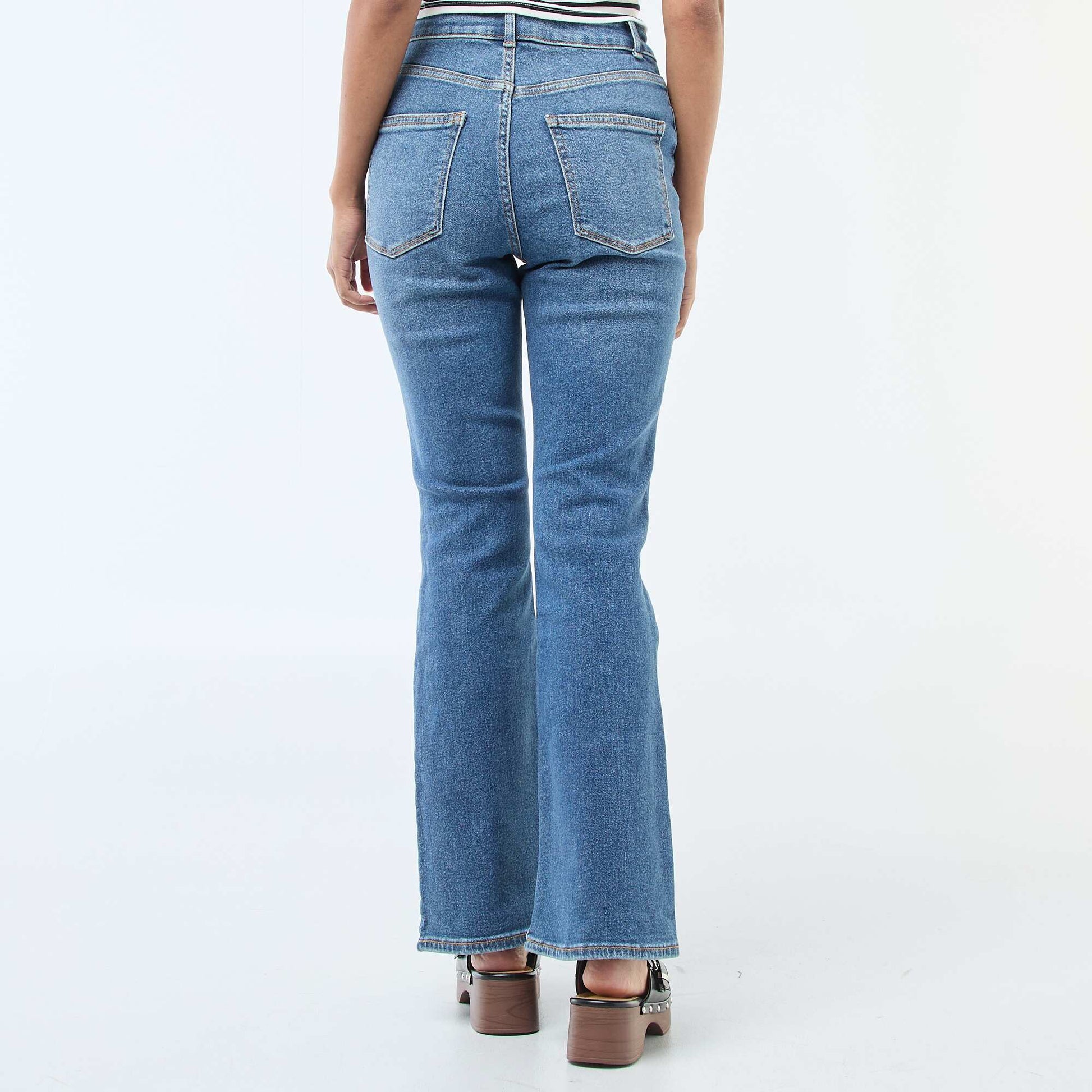 Jean taille haute coupe flare/bootcut  - L28 BLEU