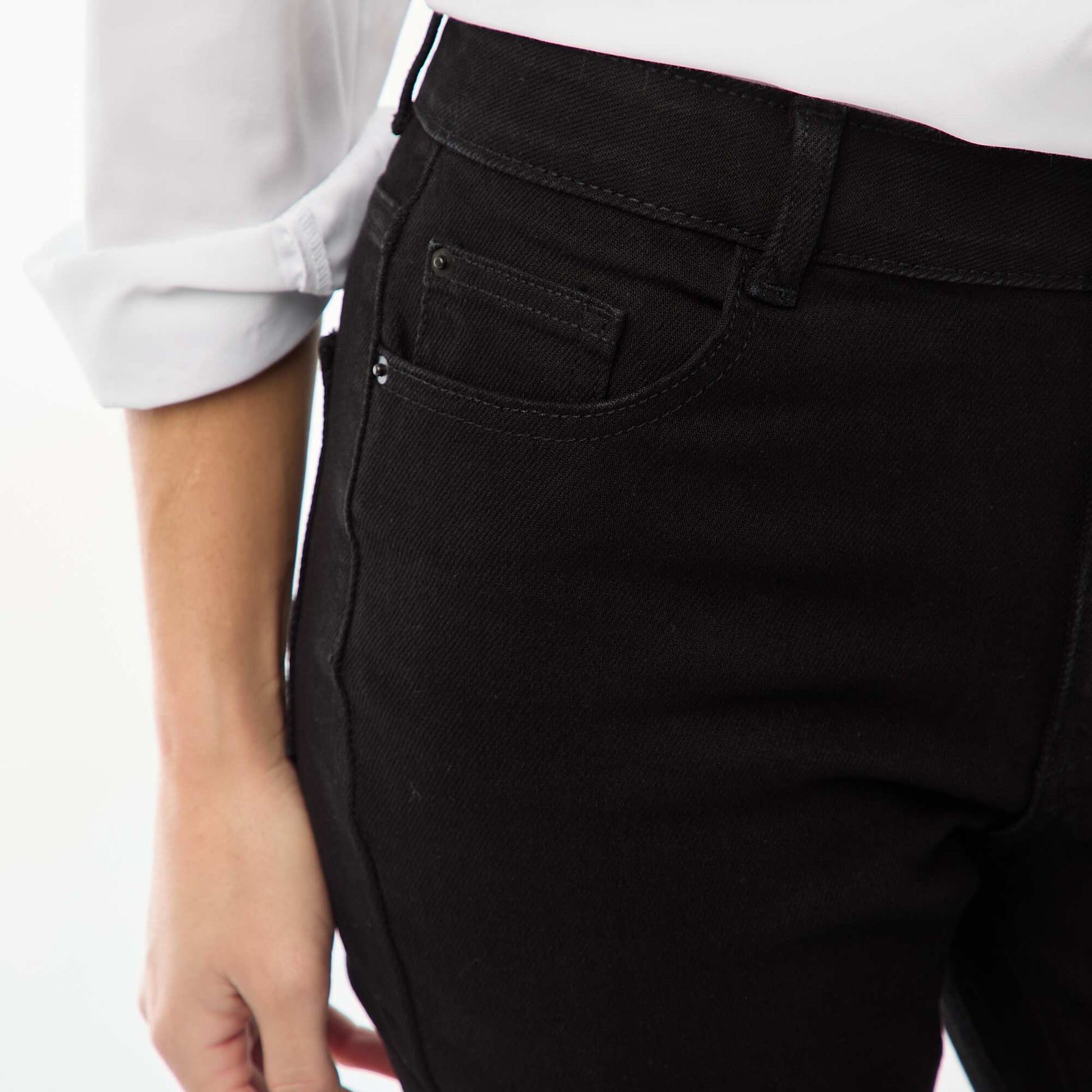 Jean taille haute coupe flare/bootcut - L32 NOIR