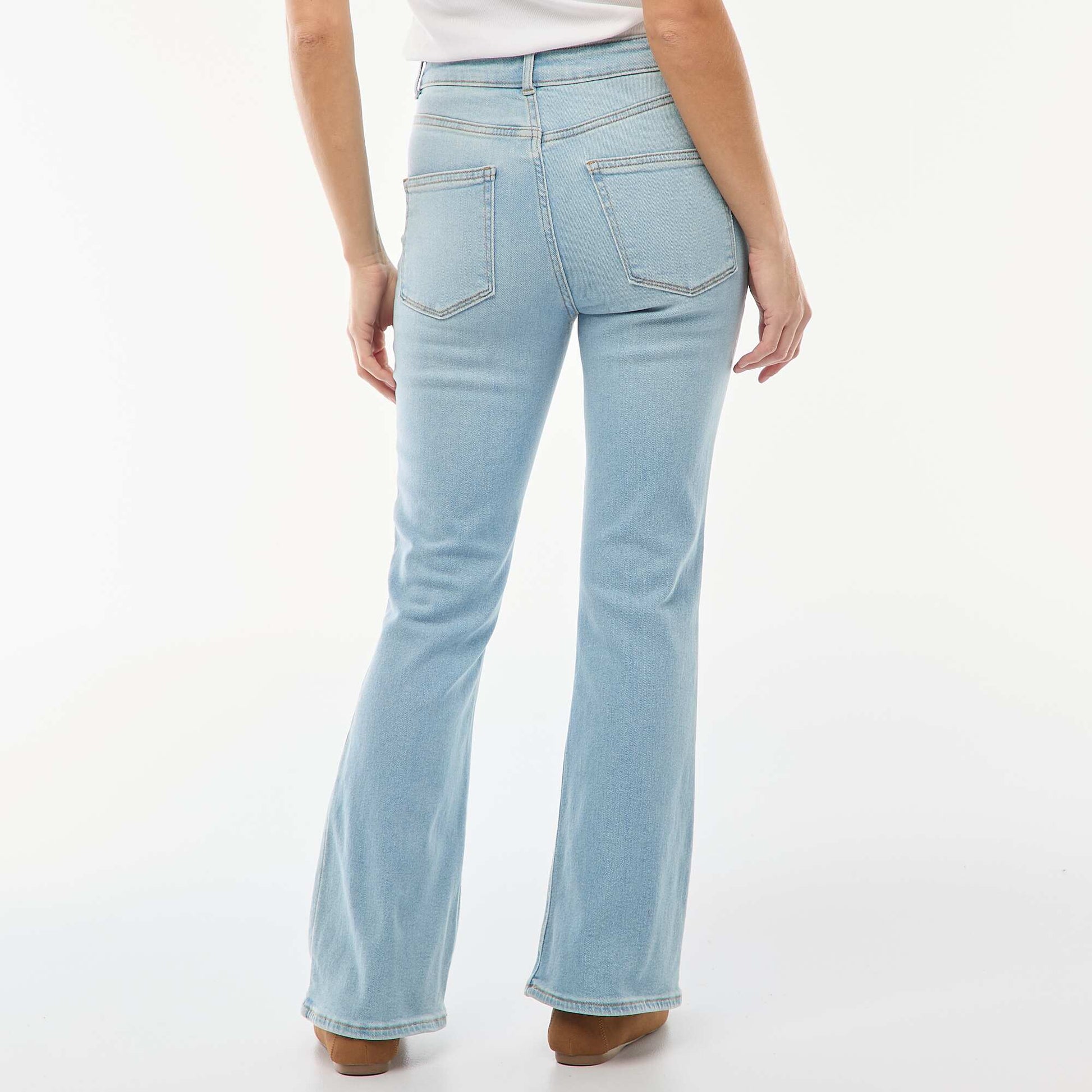 Jean taille haute coupe flare/bootcut - L32 BLEU