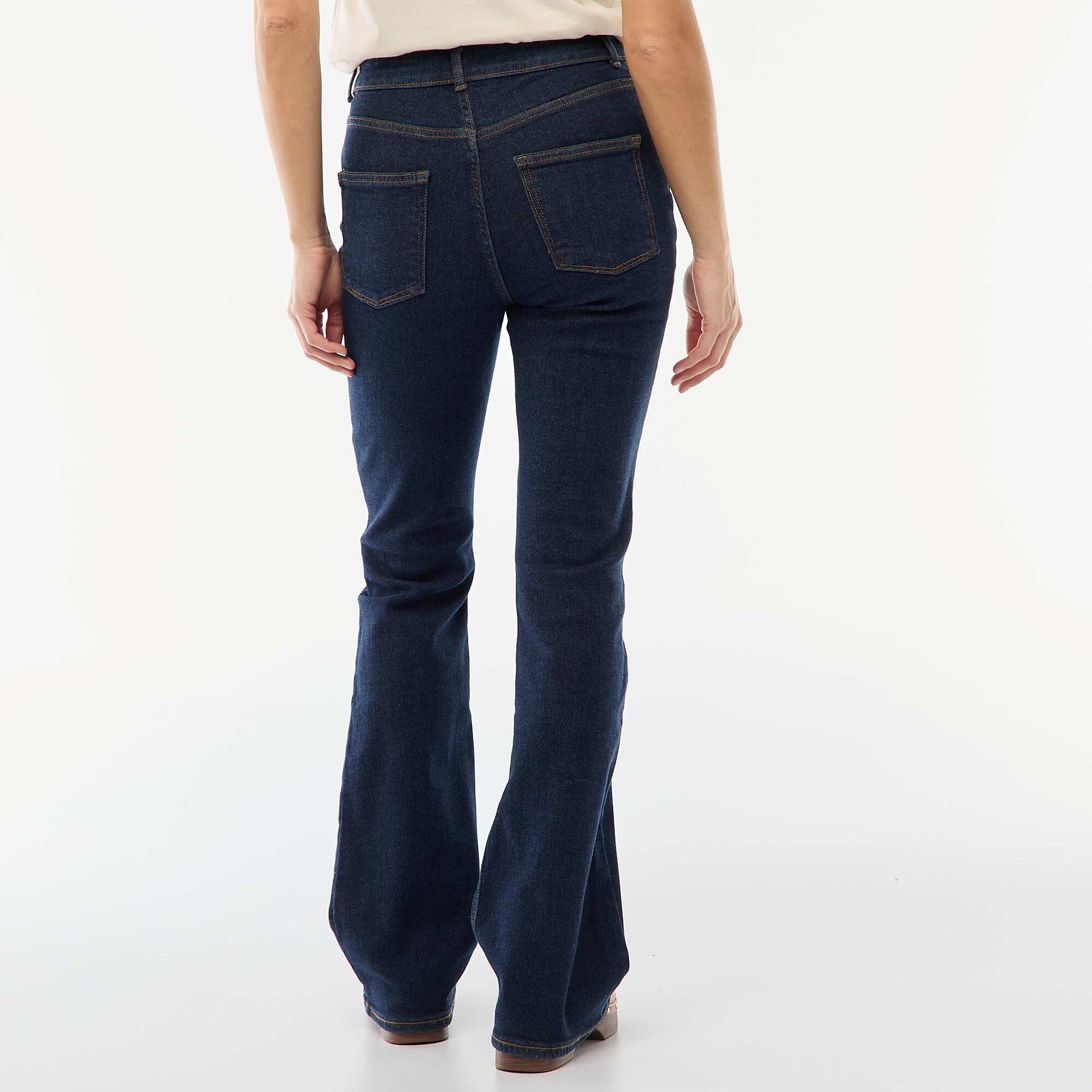 Jean taille haute coupe flare/bootcut - L32 BLEU