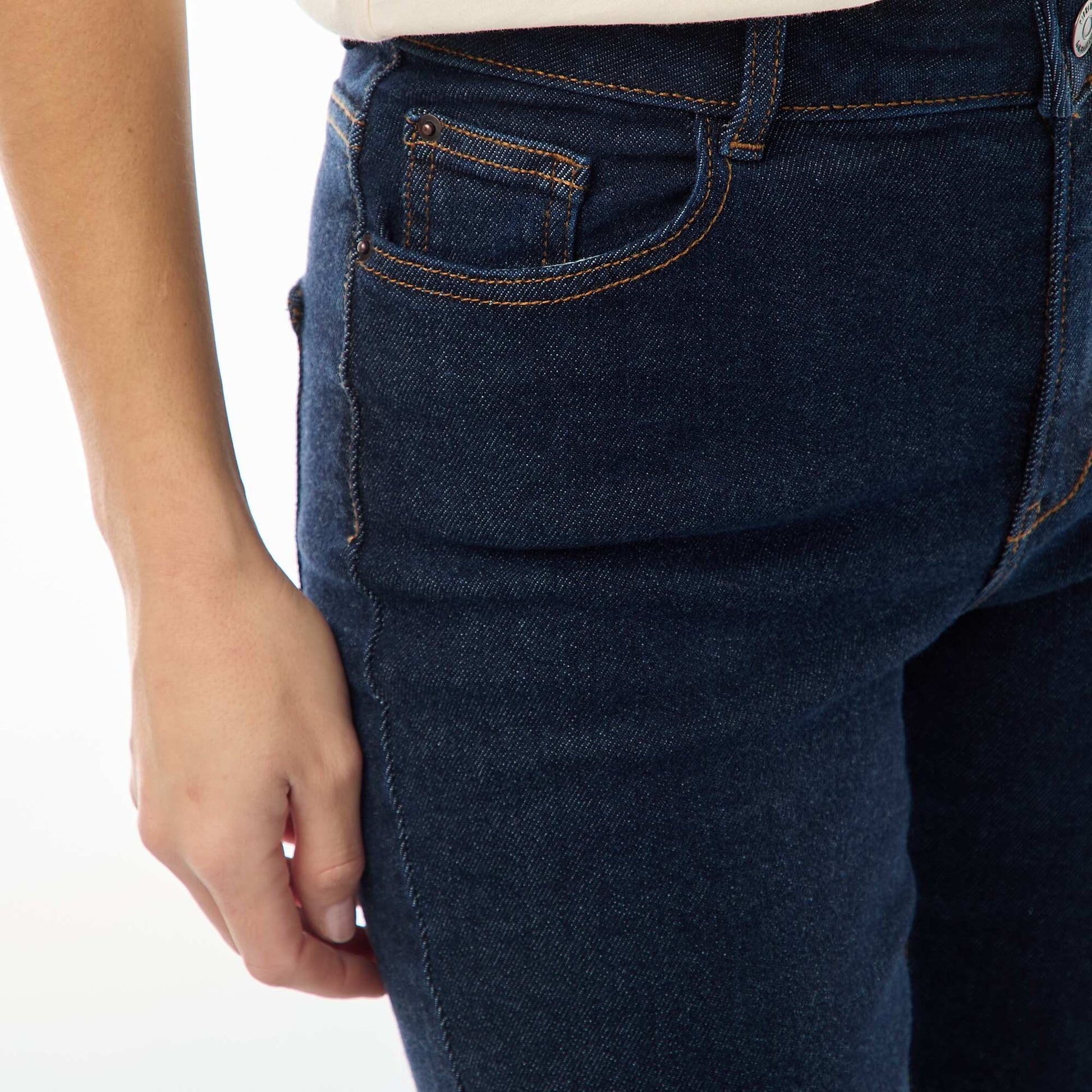 Jean taille haute coupe flare/bootcut - L32 BLEU