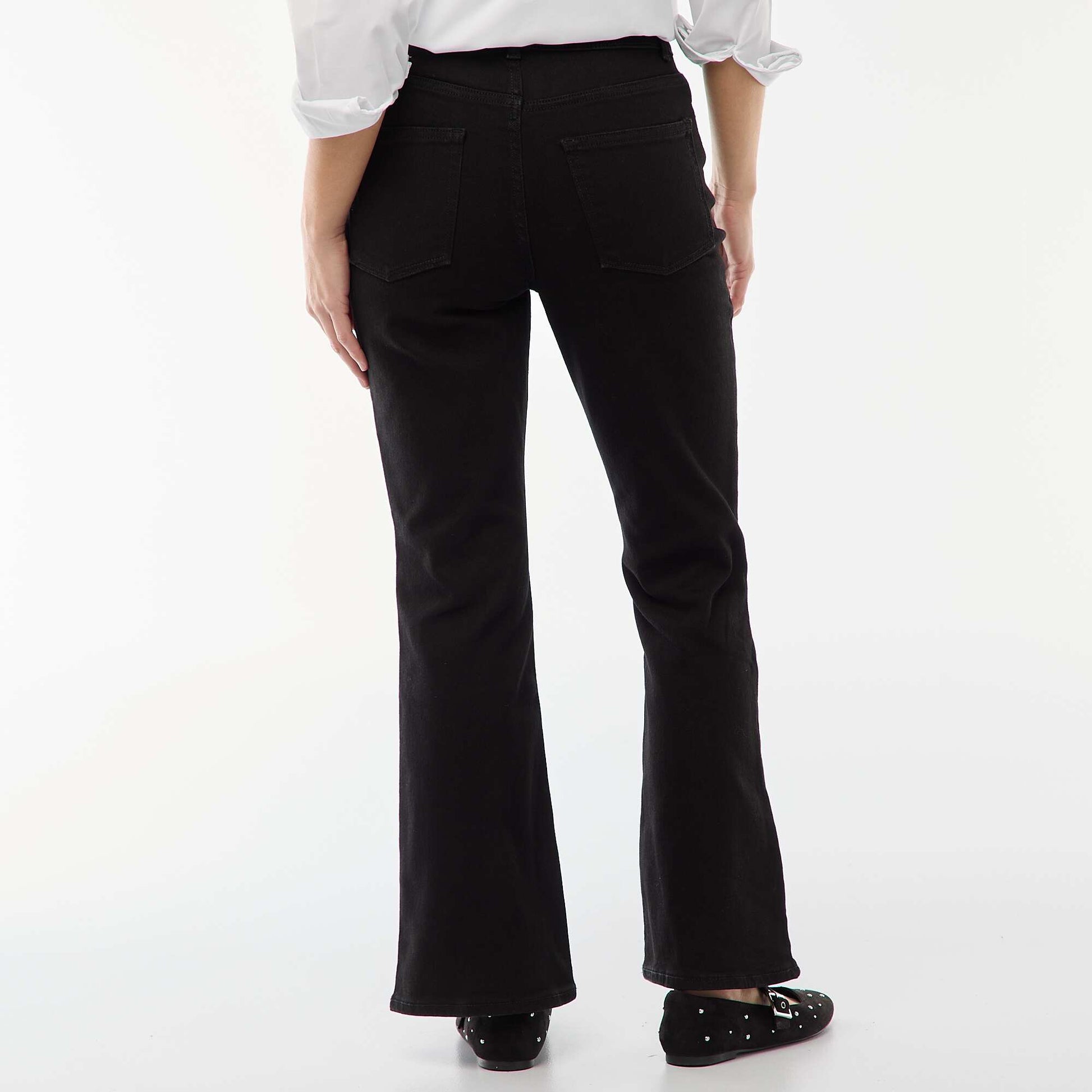Jean taille haute coupe flare/bootcut - L34 NOIR